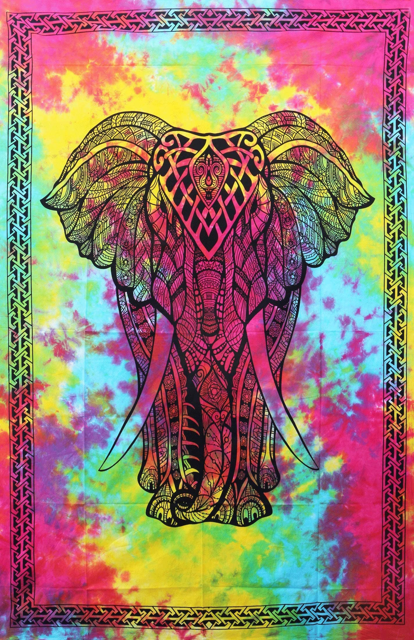 Future Handmade 30x40 Inches Elephant Tie Dye Tapestry Small Tapestry Beautiful Room Decor Hippie Indian Small Boho Tapestry Psychedelic Poster Mandala Wall Hanging Indian Art Poster Tapestry