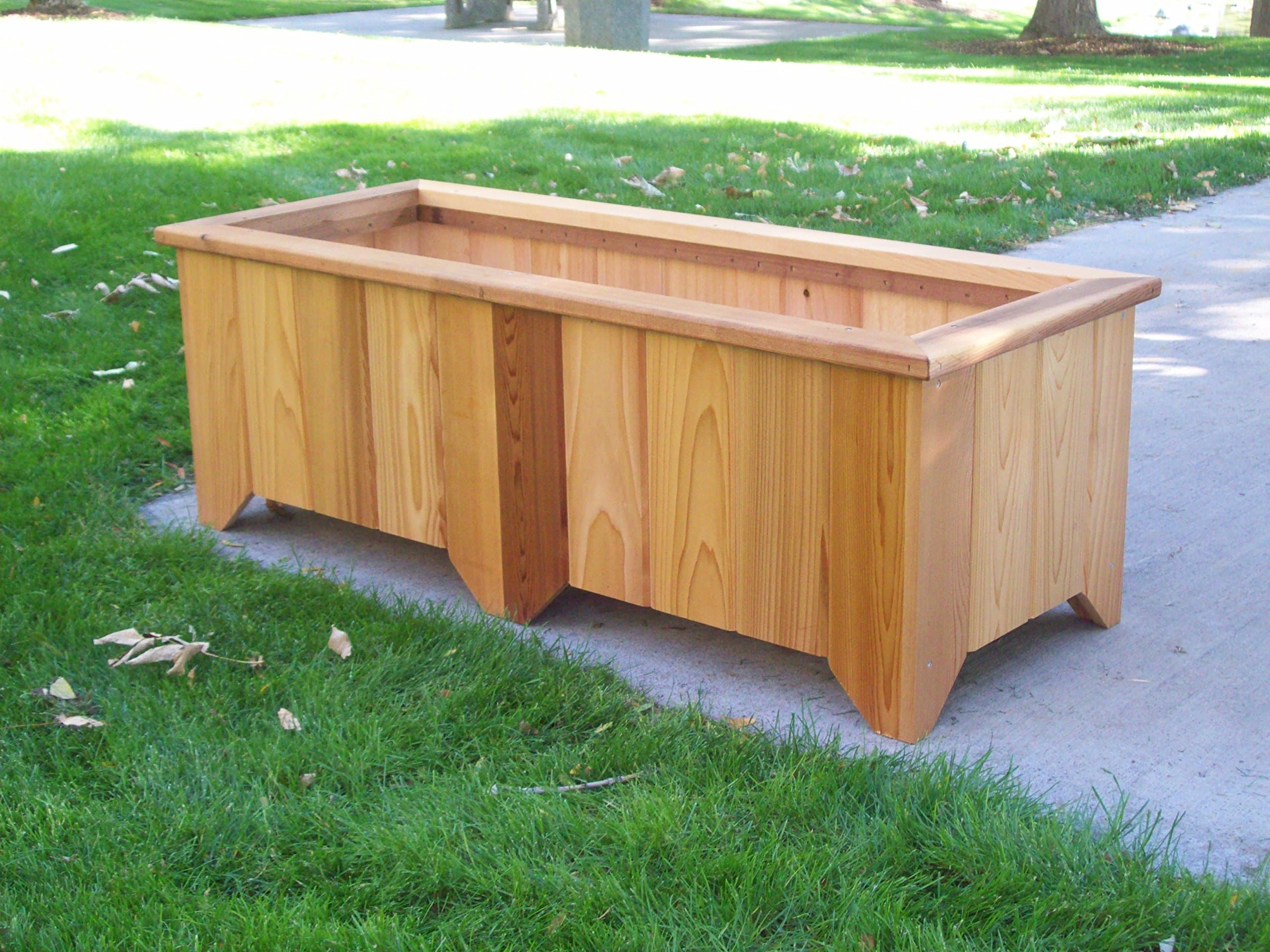 #6 Rectangular Cedar Planter, Cedar Stain