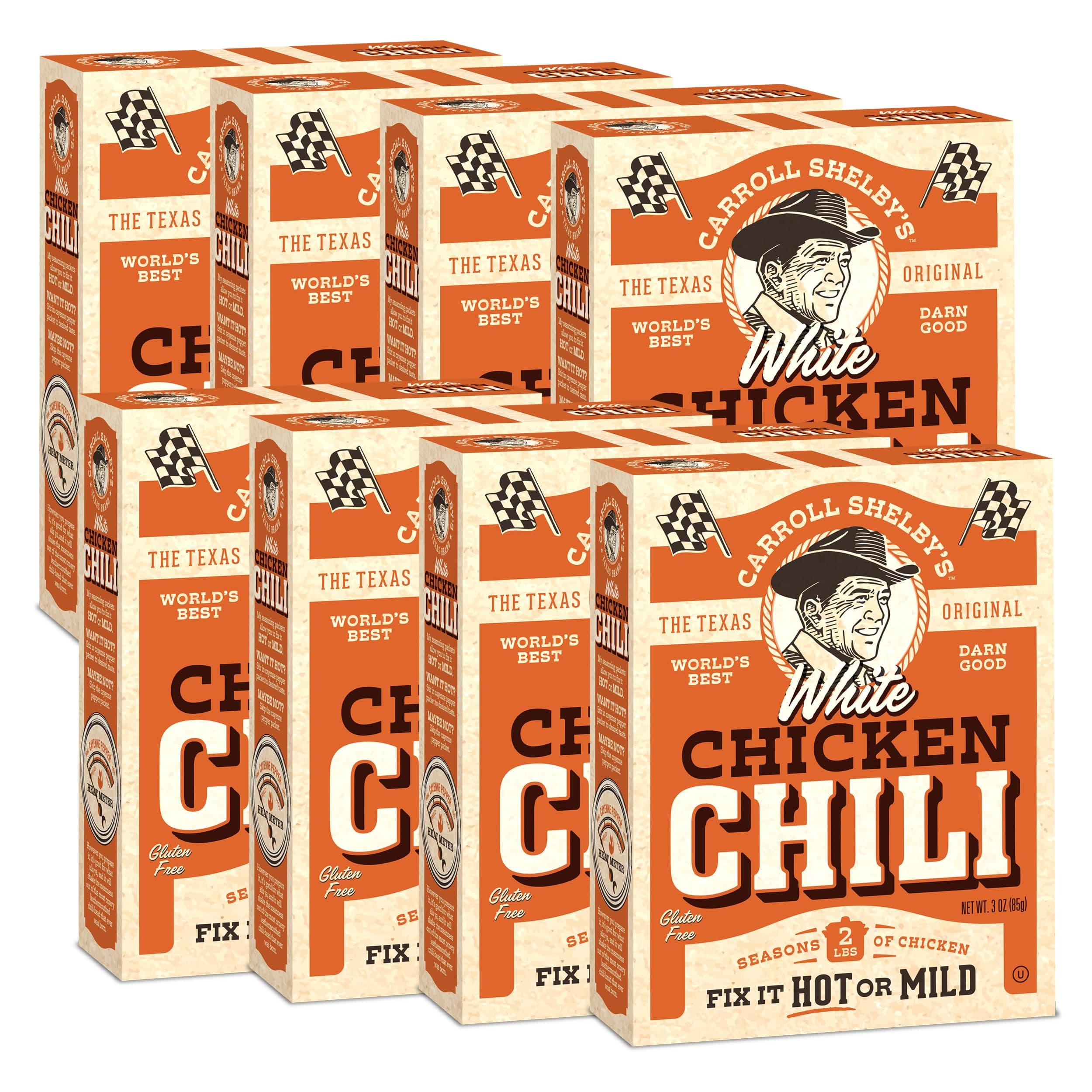 Original Texas Brand White Chicken Chili Kit 3oz Box (Pack of 8)
