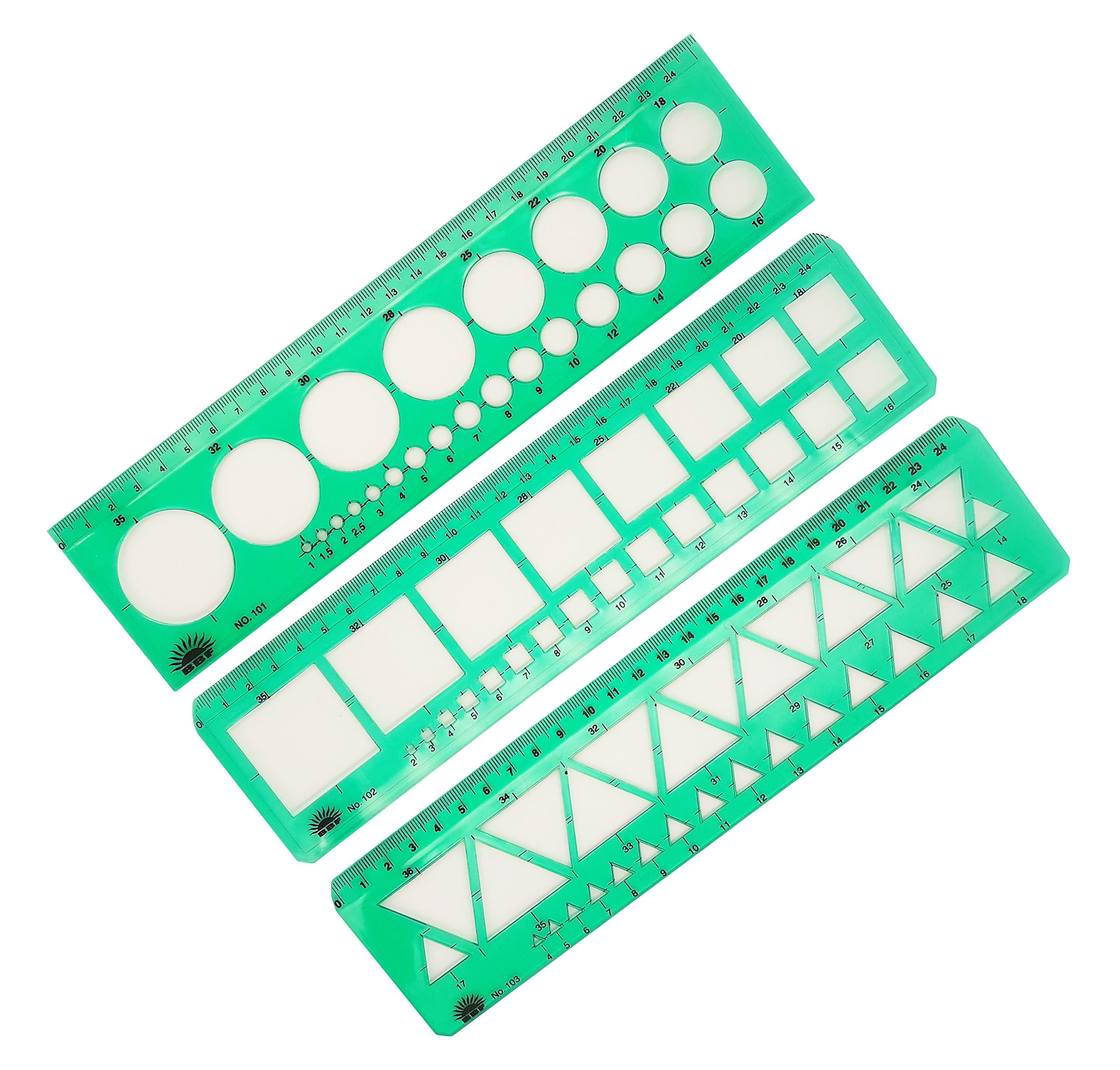 Bbf 3 Pcs Drafting Tool Templates