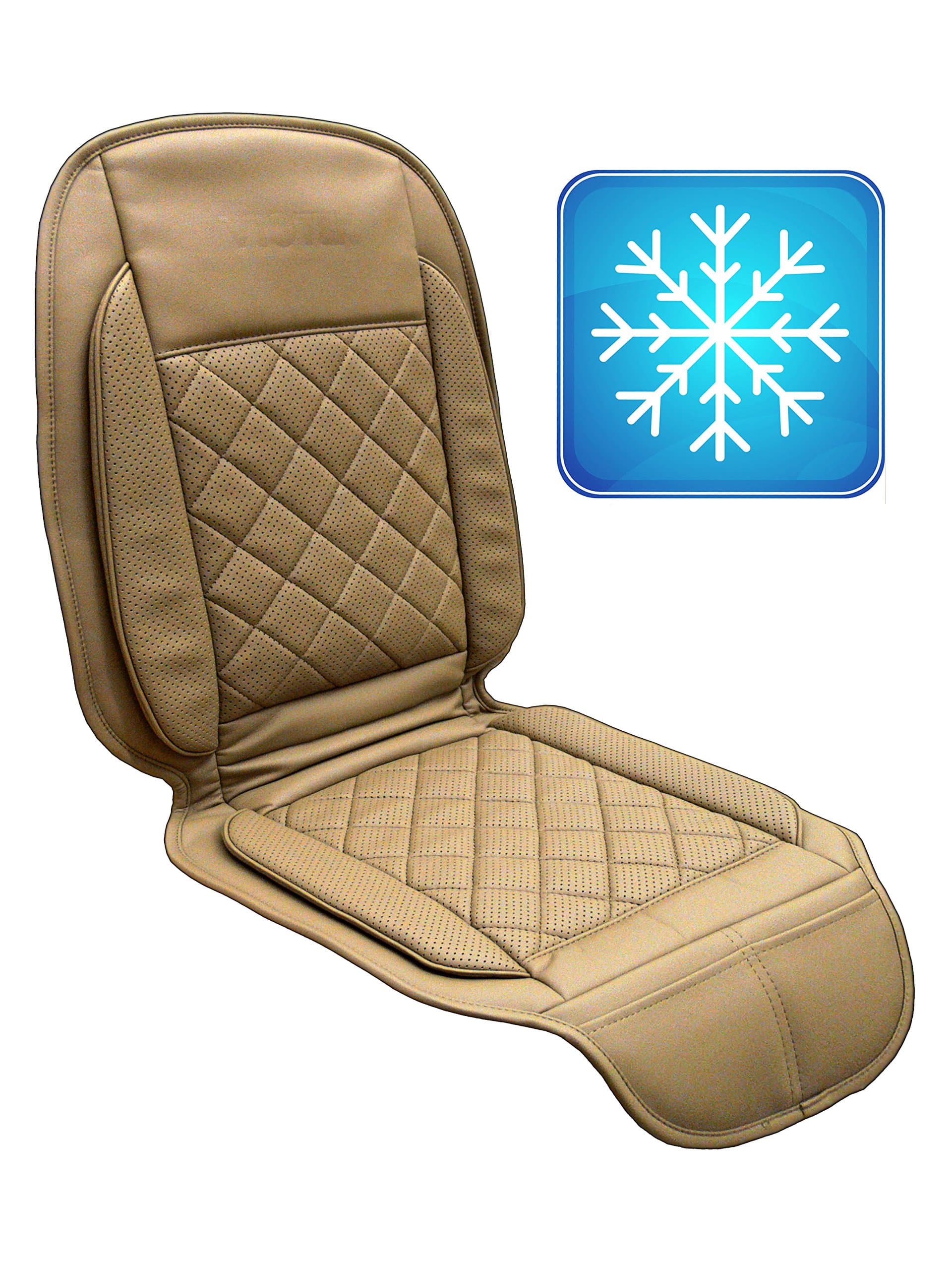 Viotek Cooled Seat Cushion - Featuring Tru-Comfort Auto Cooling Climate Control (Tan)