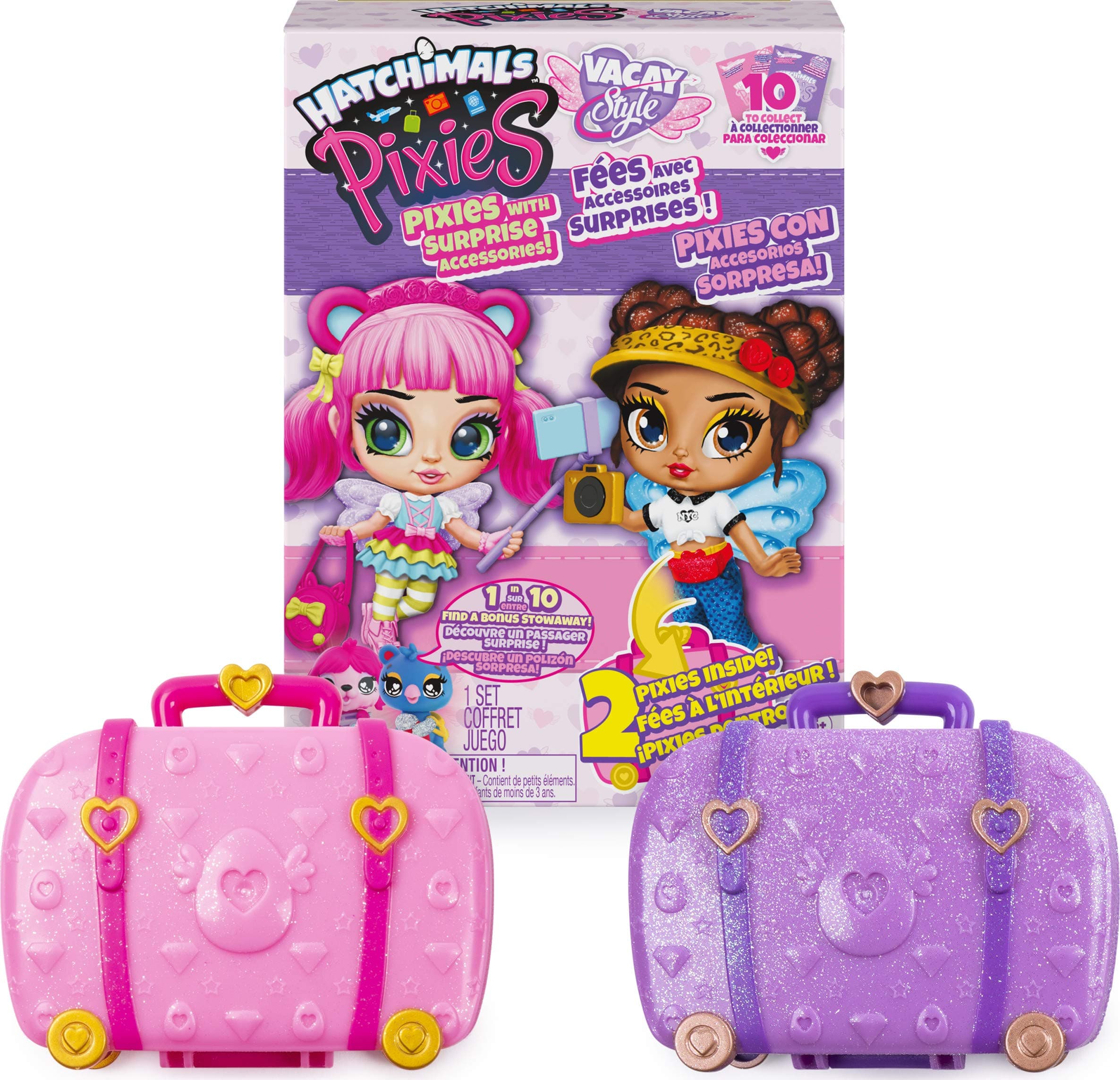 Pixies 2-Pack, Vacay Style 2.5-inch Surprise Collectible Dolls & Accessories (Styles May Vary), Girl Toys for Ages 5 and up
