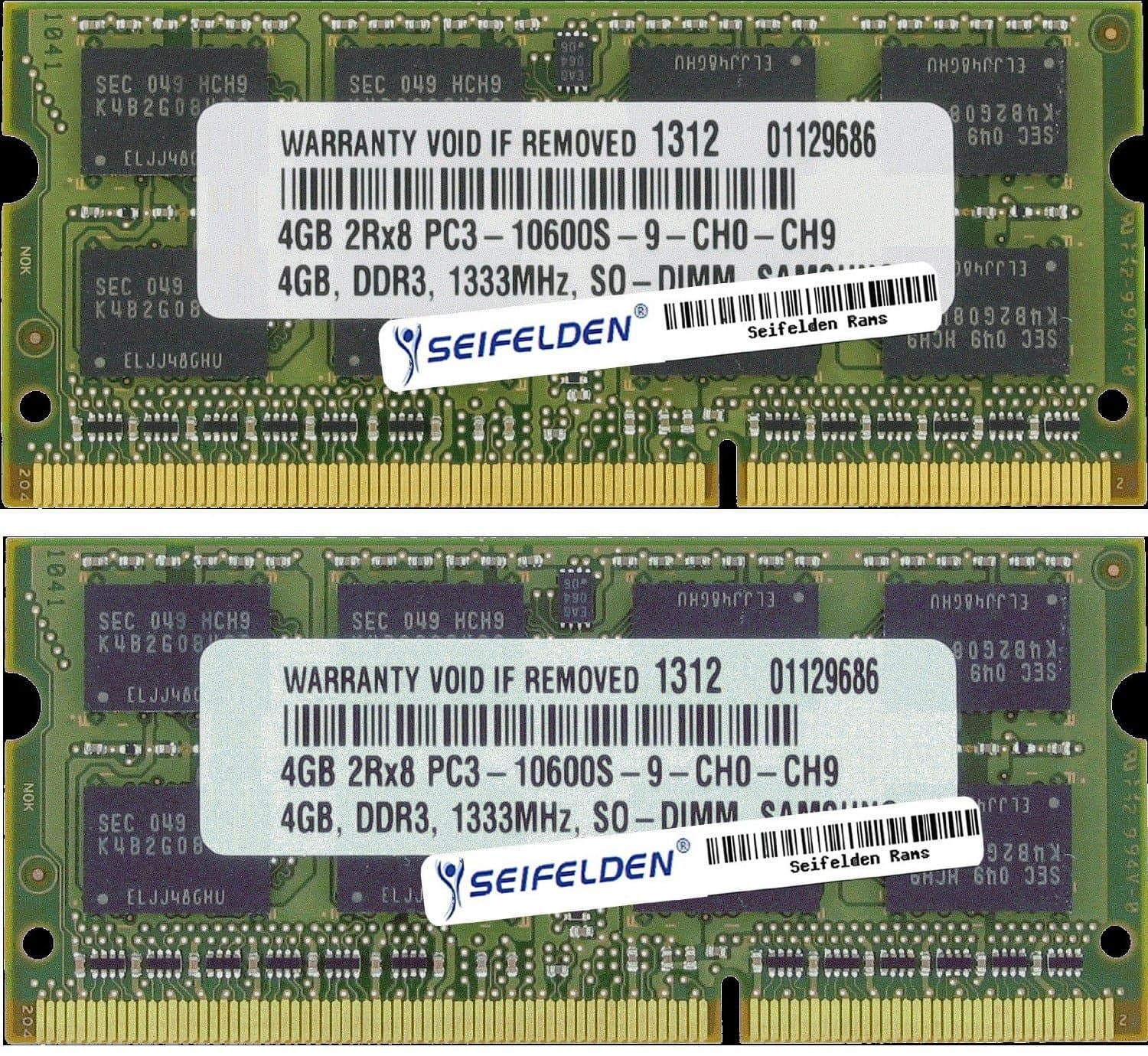 Seifelden 8GB (2X4GB) Memory RAM for Sony VAIO VPCEH-25FM/P VPCEH-25FM/W VPCEH-27FX VPCEH-27FX/B VPCEH-27FX/L VPCEH-27FX/P VPCEH-27FX/W VPCEH-290X VPCEH-2AFX