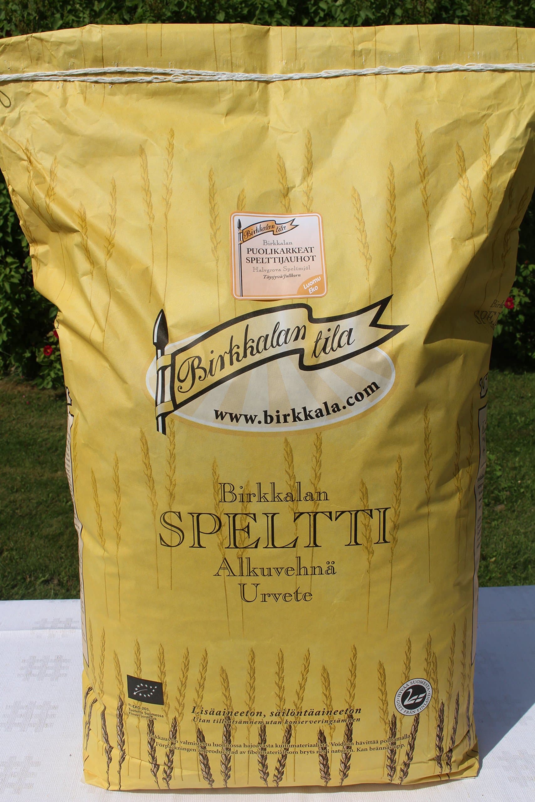 Birkkala Farm - Stoneground Organic Medium-coarse Wholemeal Spelt Flour, 25KG Bulk Pack