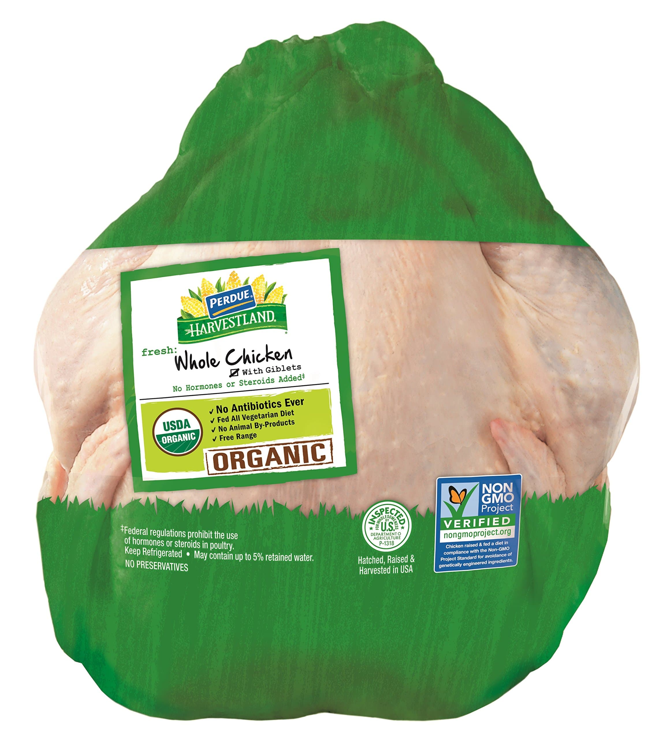 Organic Whole Chicken, with Giblets, Free Range, 5 lb