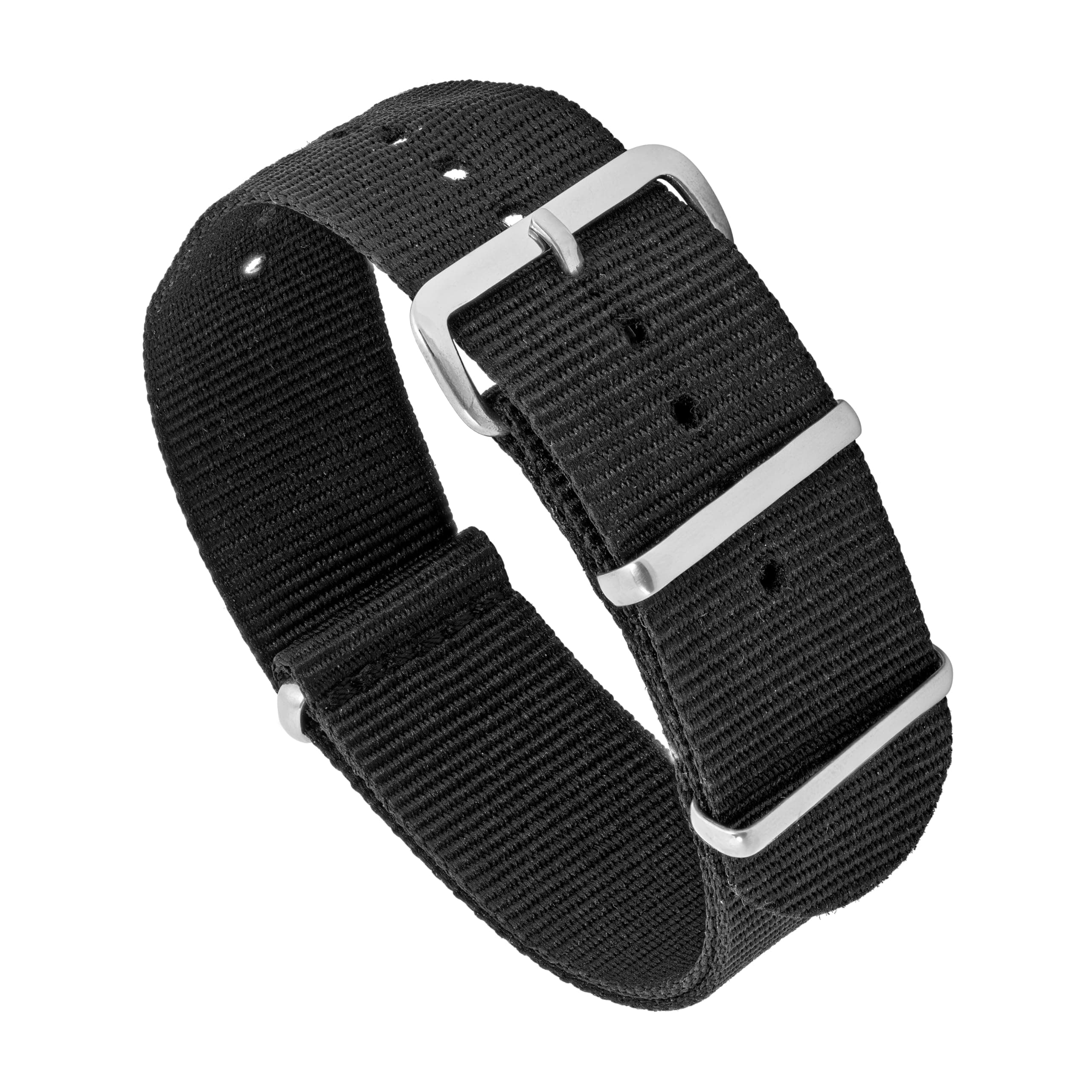 N.A.T.O. Style Black Watch Strap Band Military Army Stainless Steel Nylon Bracelet 18mm 20mm 22mm 24mm