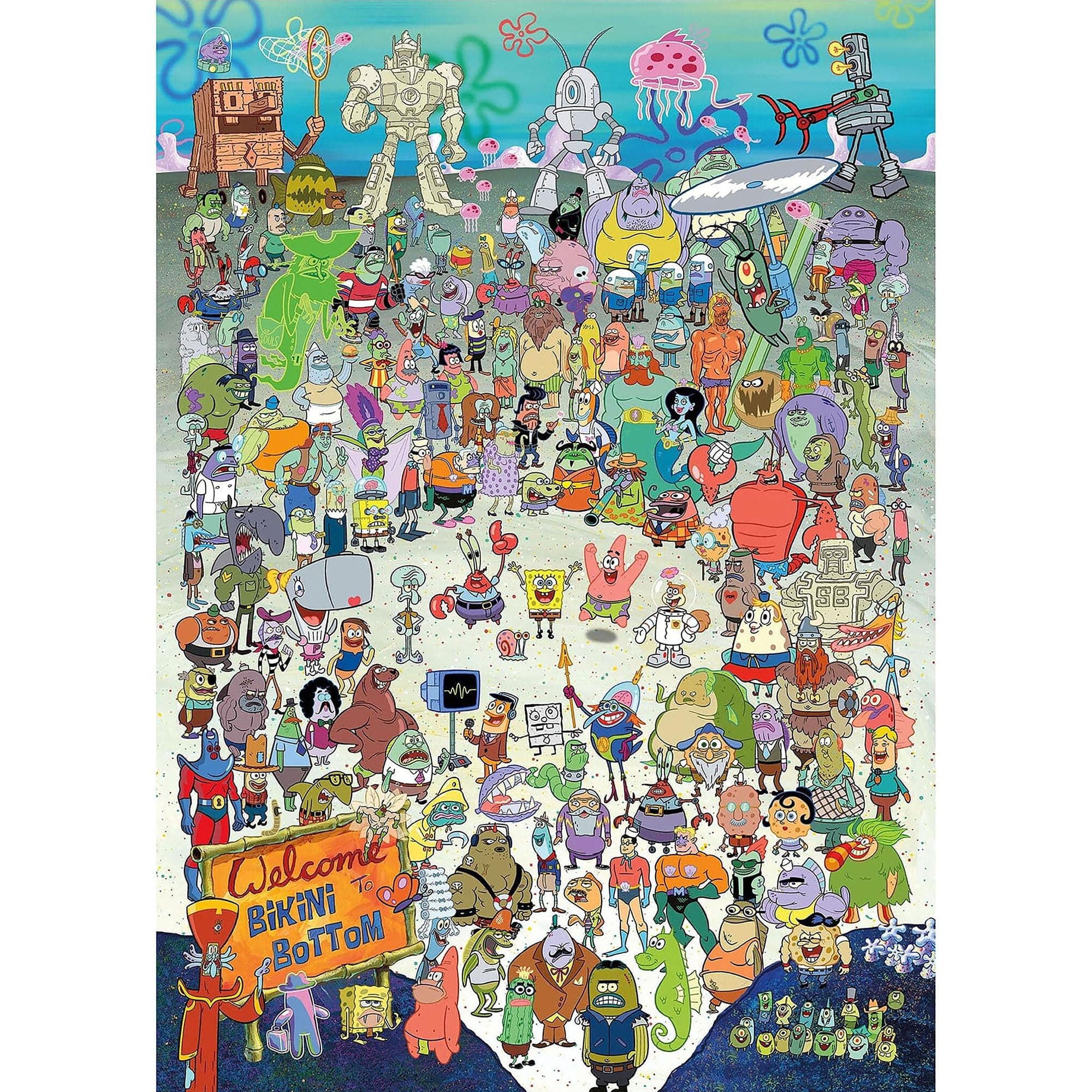 SpongeBob SquarePants Puzzle (1000 Piece Jigsaw Puzzle) - Officially Licensed SpongeBob Merchandise & Collectibles-Glare Free -Precision Fit -Virtually No Puzzle Dust-20x28 Inches, Multicolor