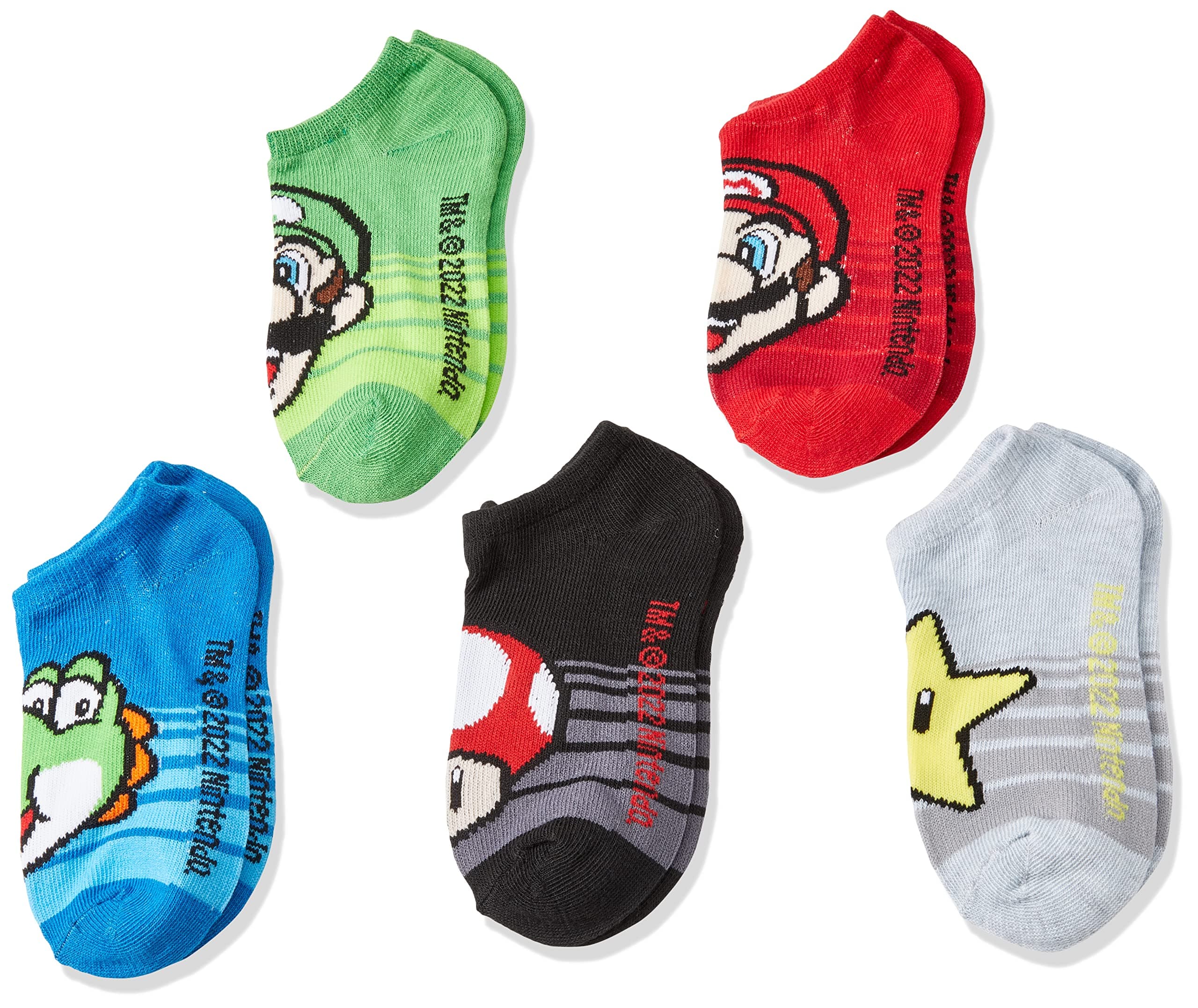 Boys' Nintendo 5 Pack No Show Socks