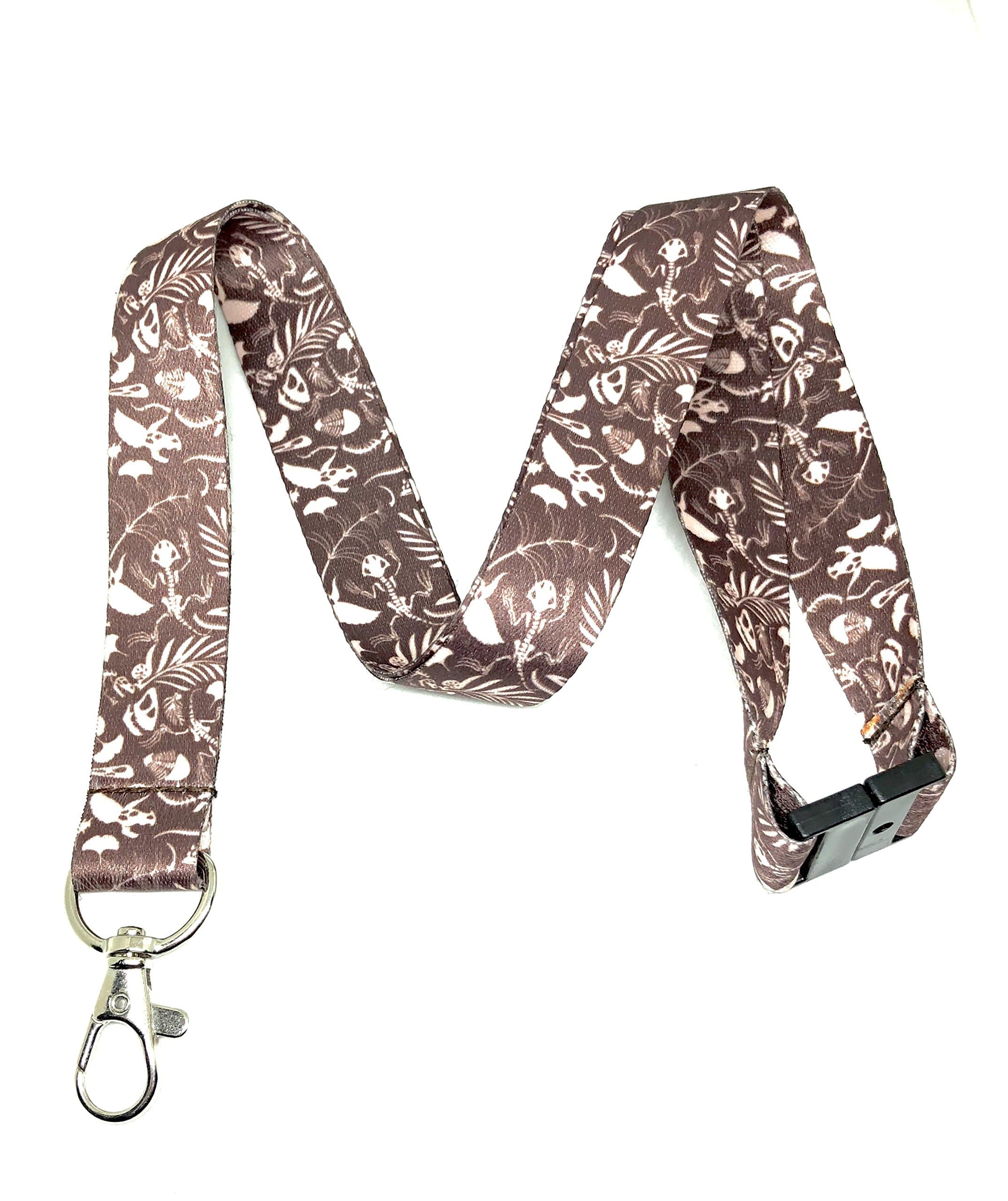Dinosaur Bones Print Break Away Lanyard Key Chain ID Badge Holder