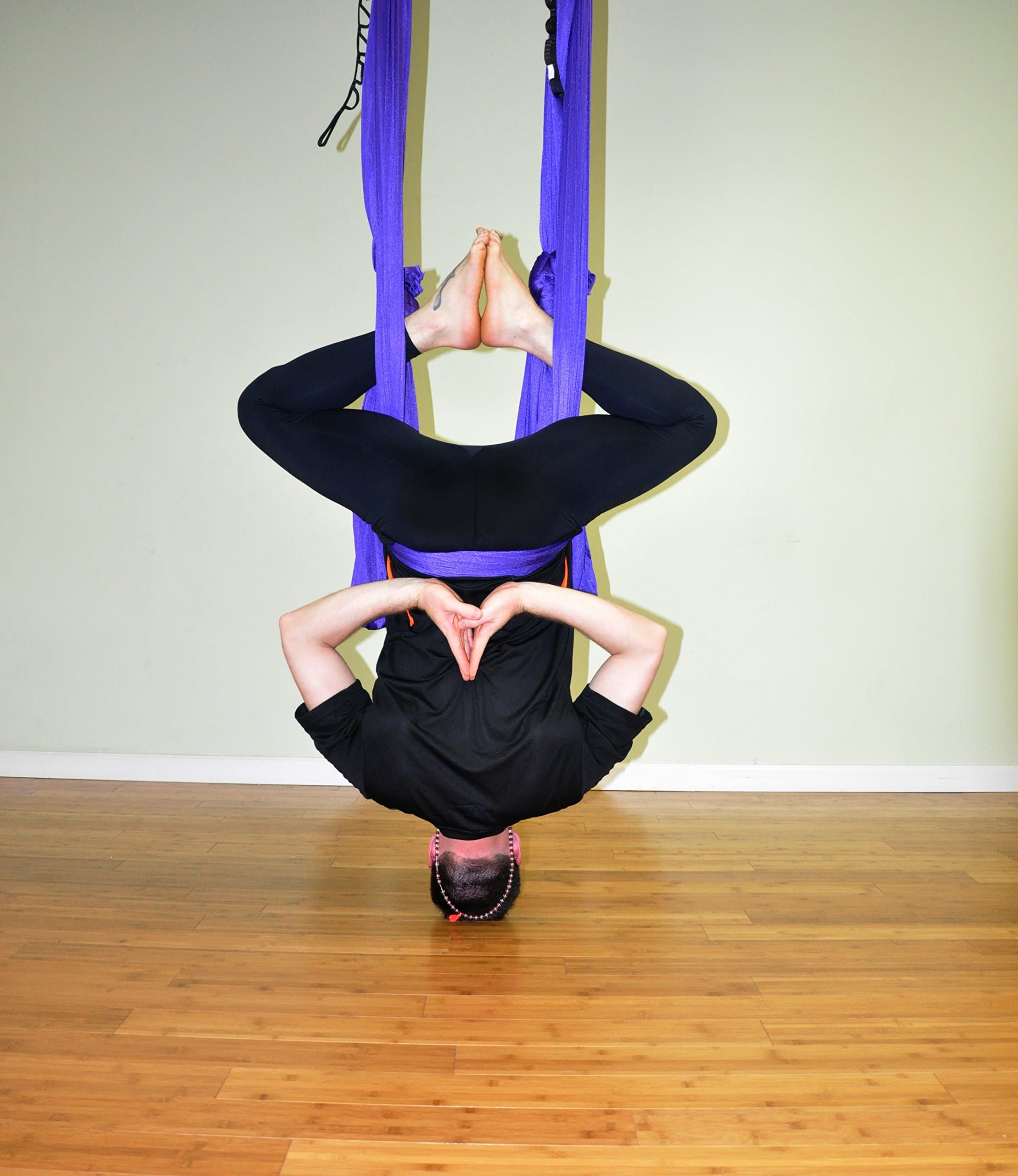 Deluxe Aerial Yoga Hammock (Yoga Swing or Sling, Aerial Yoga) (Purple)