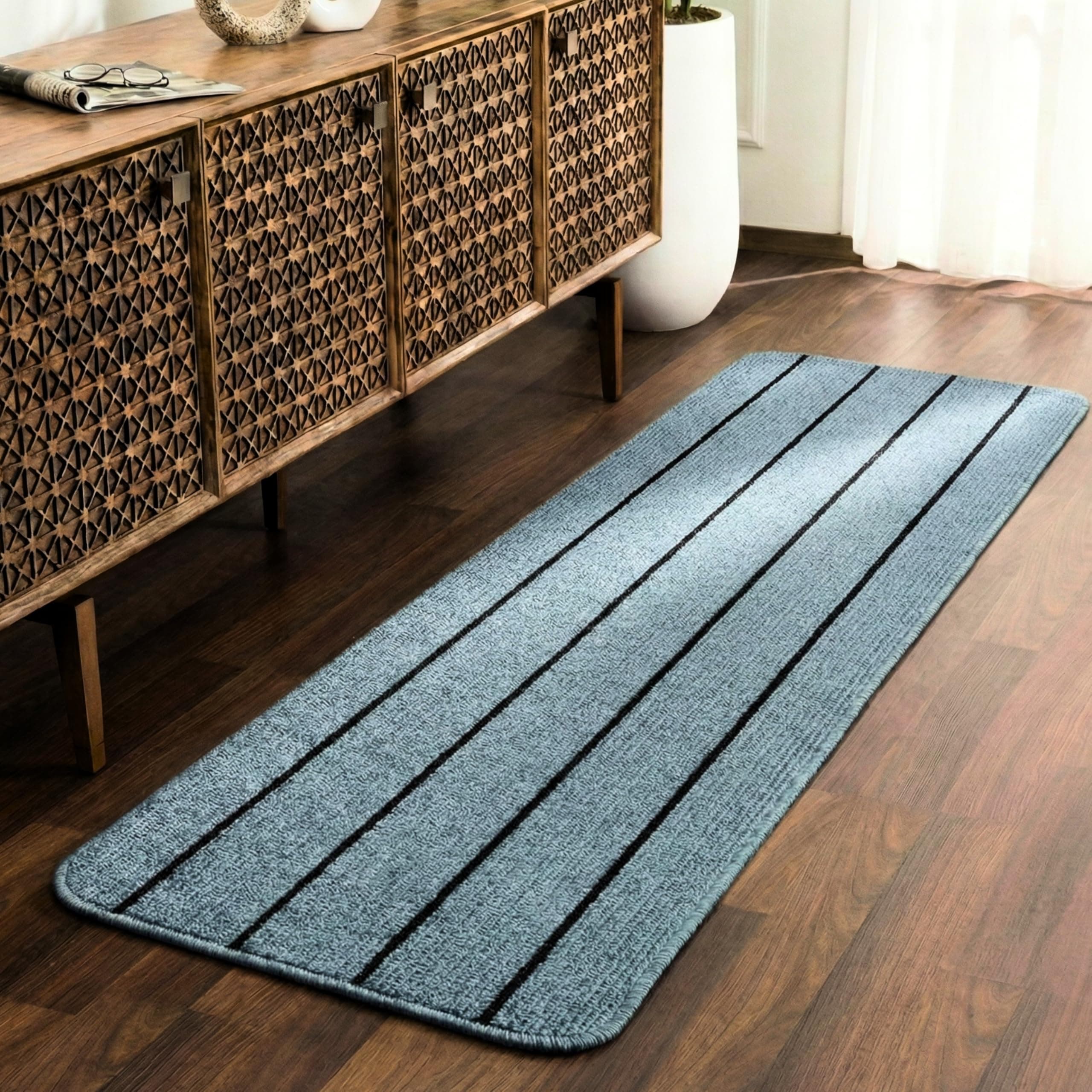 - Saral Home PP Runner (Blue, Turquoise, 43x120 cm)