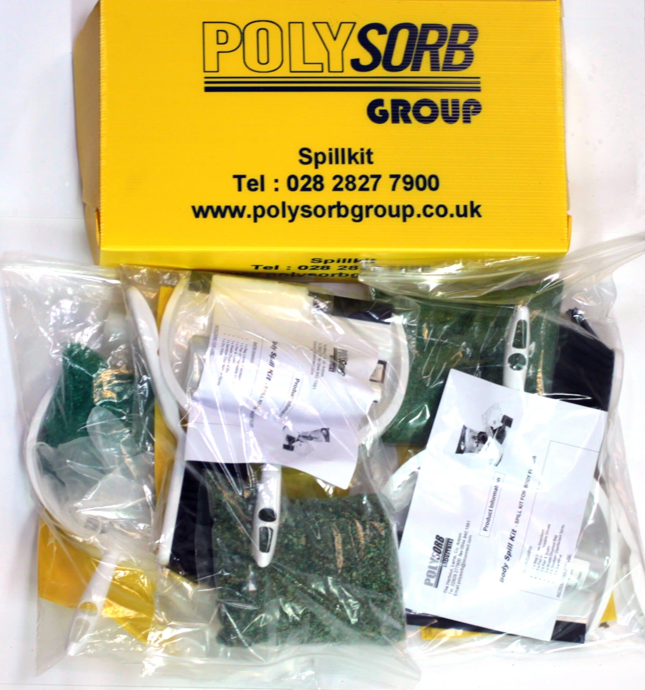 3 x Polysorb Body Fluid Spill Cleanup Kits for Blood, Urine & Vomit