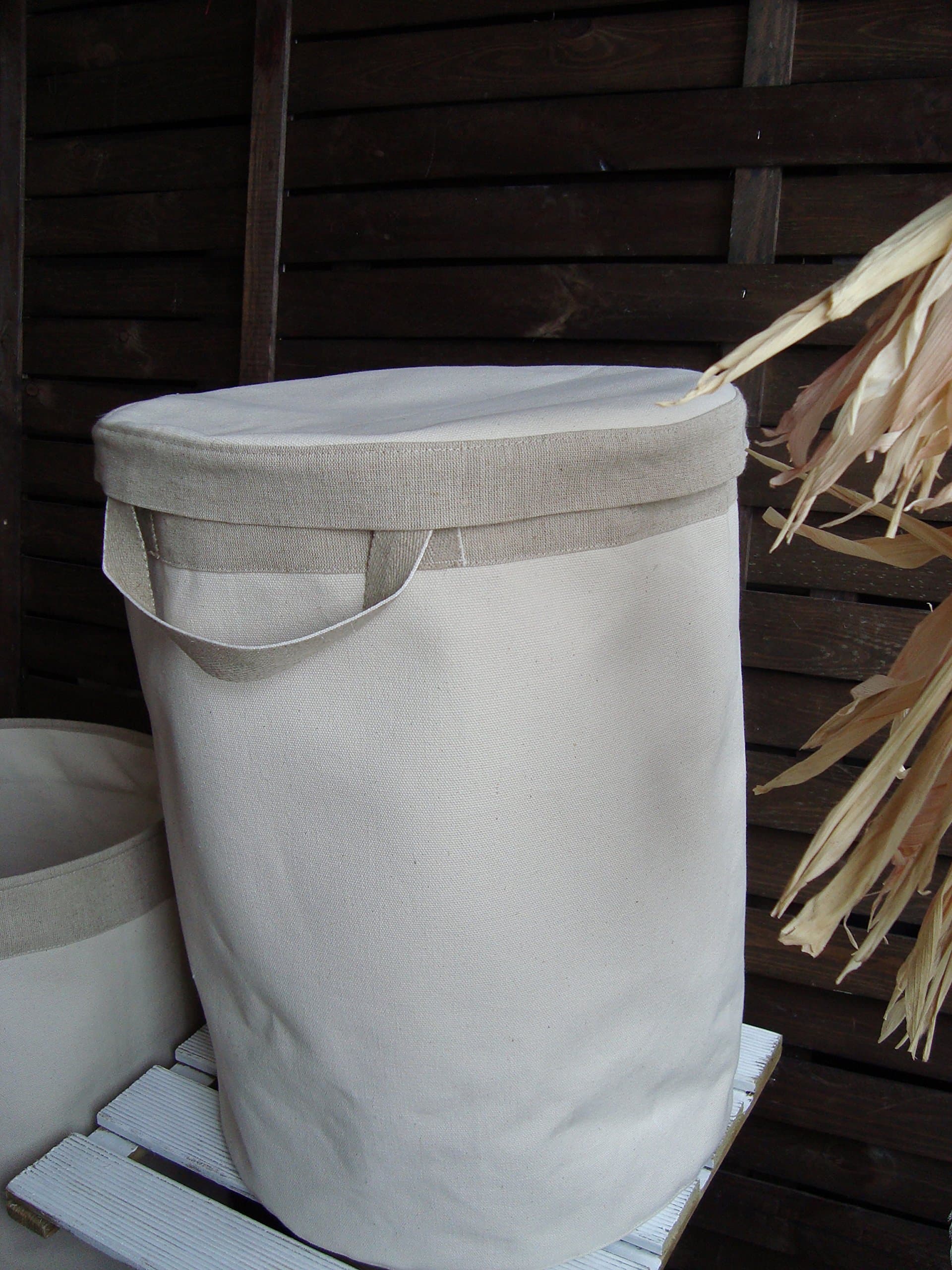 18" unbleached canvas laundry hamper , eco friendly toys organizer, laundry basket, canvas organizer, Toy Storage, Nursery Fabric Basket