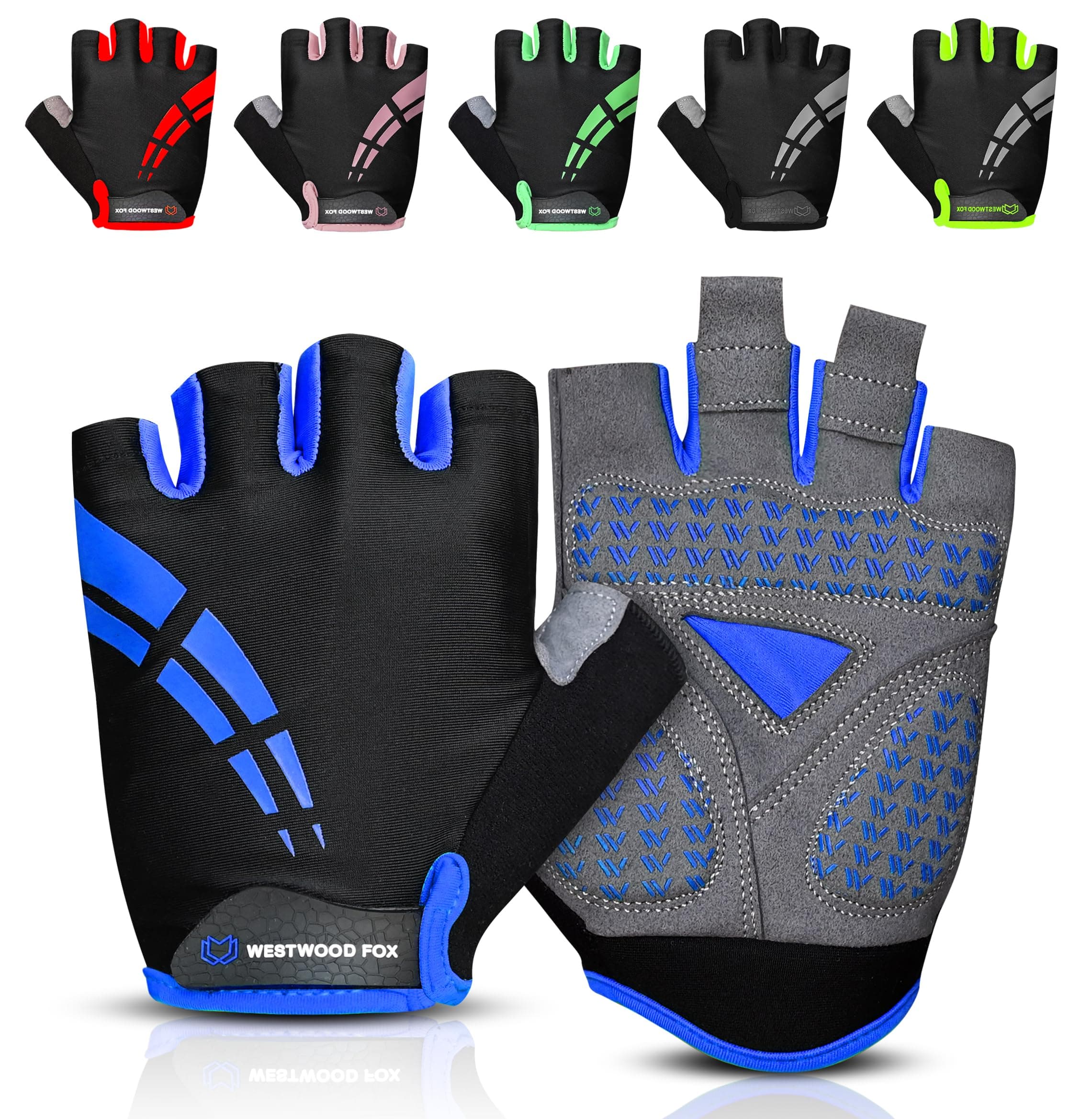 Cycling Gloves for Men Women,Half Finger Unisex Gel Padded Anti-Slip Mountain Bike Gloves, Breathable Shock Absorption Grip Palm Bicycle Summer Riding MTB Bike Gloves