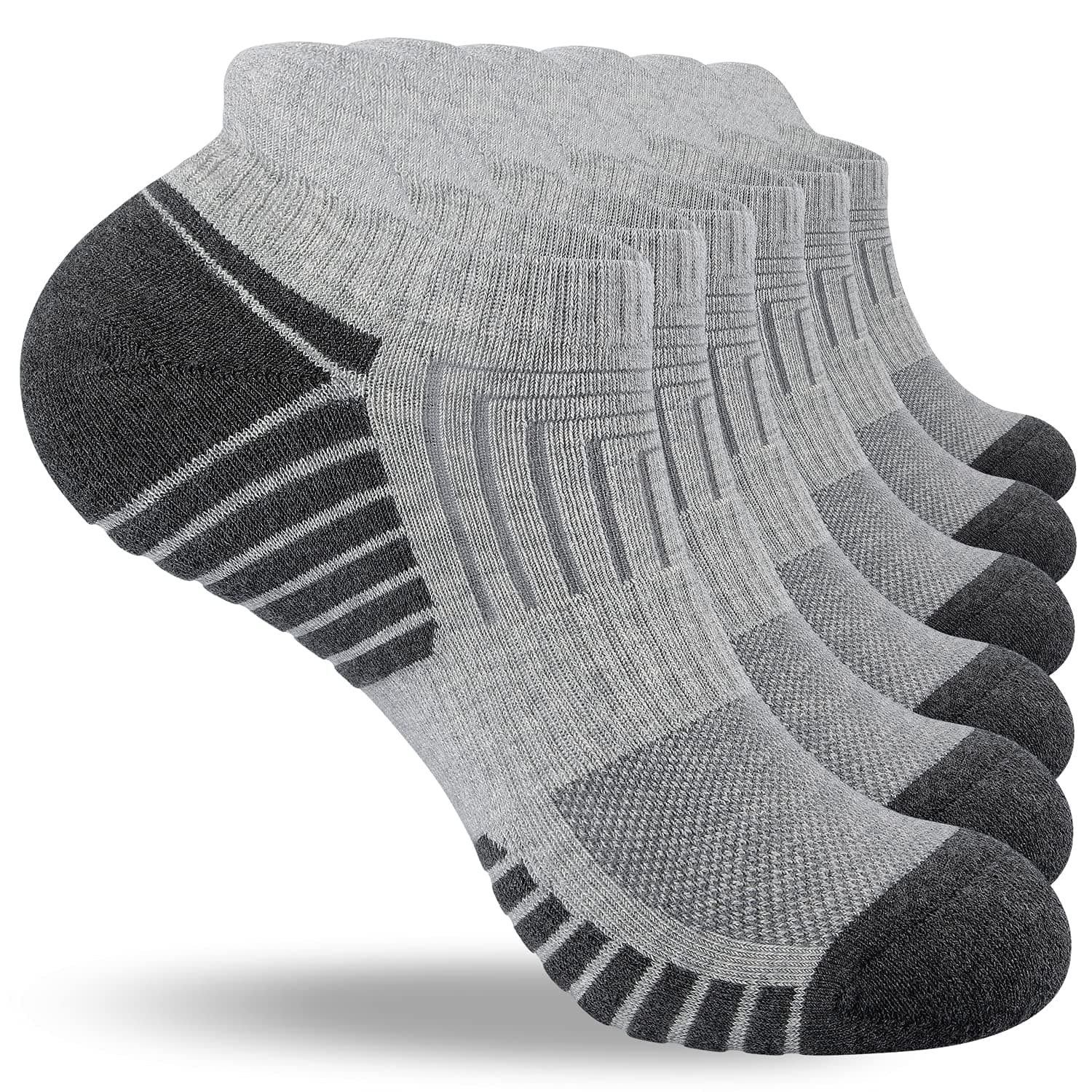 Trainer Socks, Padded Running Socks Sports Socks Low Cut Cotton Ankle Socks Athlete Socks for Men Women Ladies (3 Pairs/ 6 Pairs)