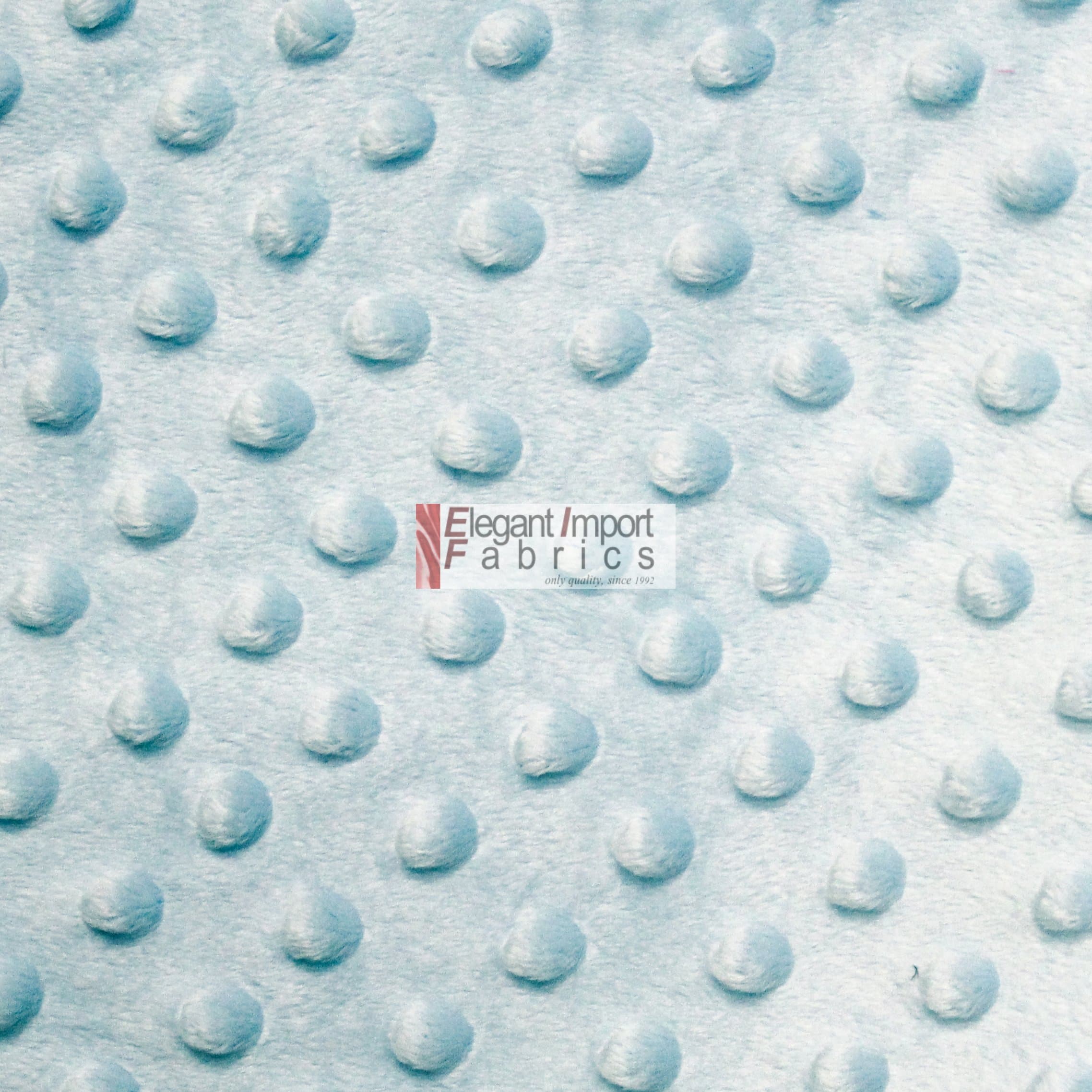 Minky MINKEE Chenille DOT Soft Fabric Cuddle 38 Color 60"W SEW Craft by The Yard (Sky Blue)