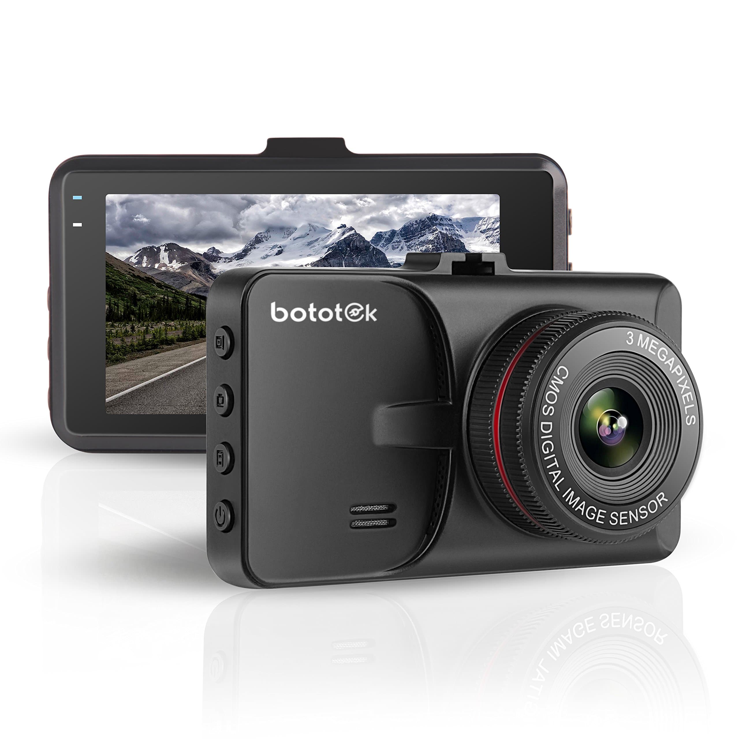 FHD 1080P Dash Cam, Bototek Loop Recording with 3’’ LCD Car Video Recorder DVR Vehicle G-Sensor Car Driving Recorder