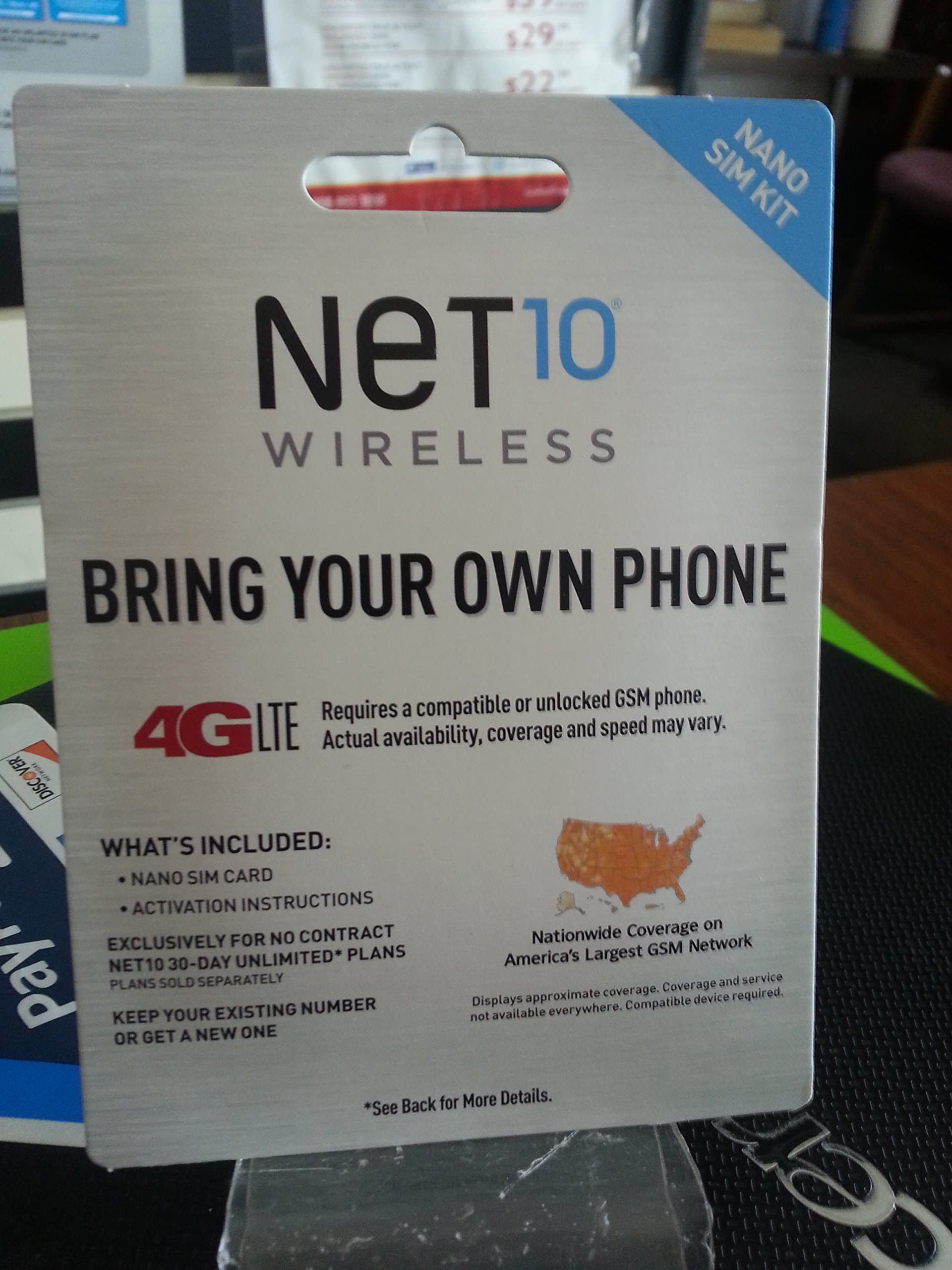 Net 10 4G LTE Nano Sim Card Kit