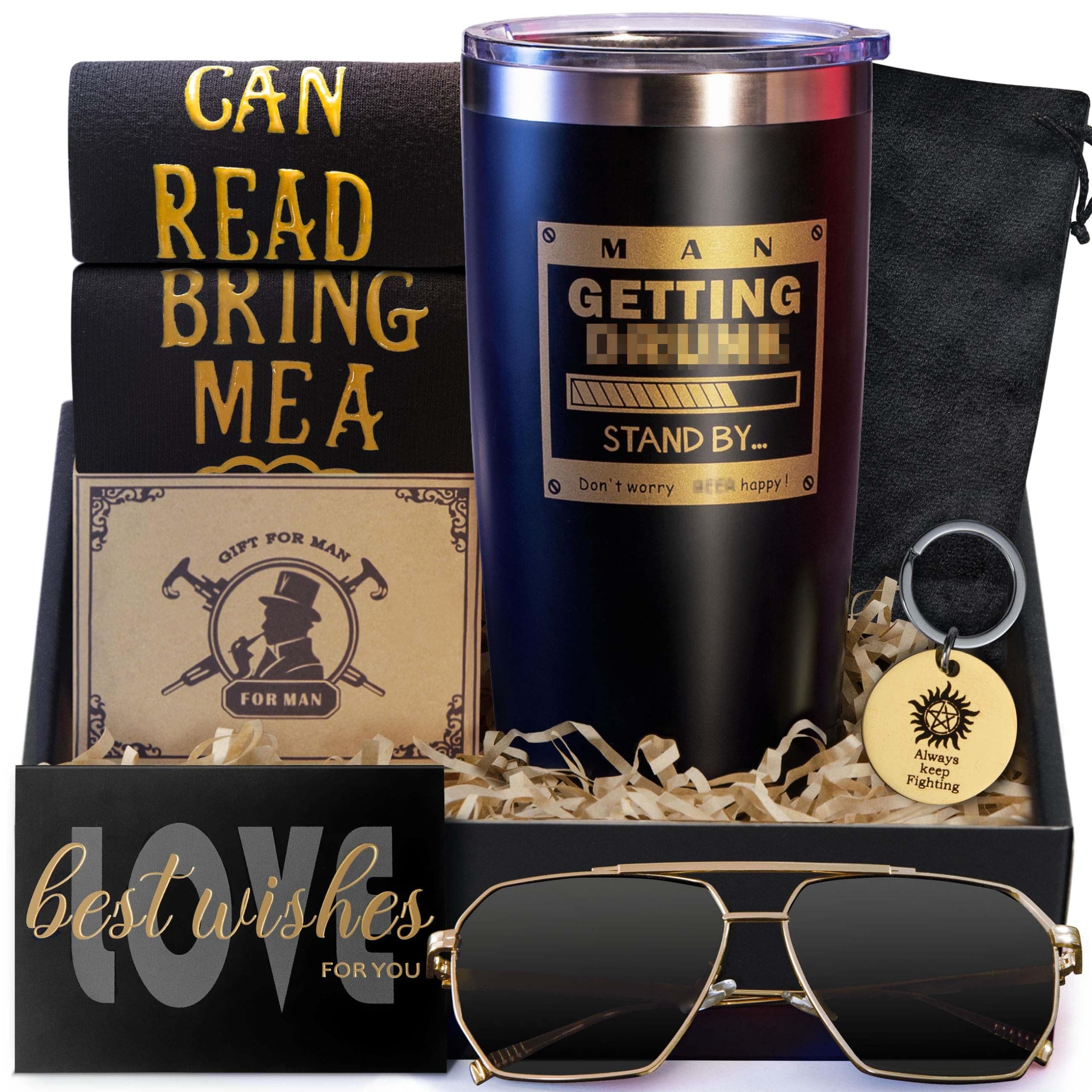 Birthday Gifts for Men, Premium Tumbler Gifts Basket For Men, Unique Dad Gift Ideas from Daughter Wife, Valentines Gifts, Birthday Gifts for Men Him Husband - Gifts for Men Who Have Everything