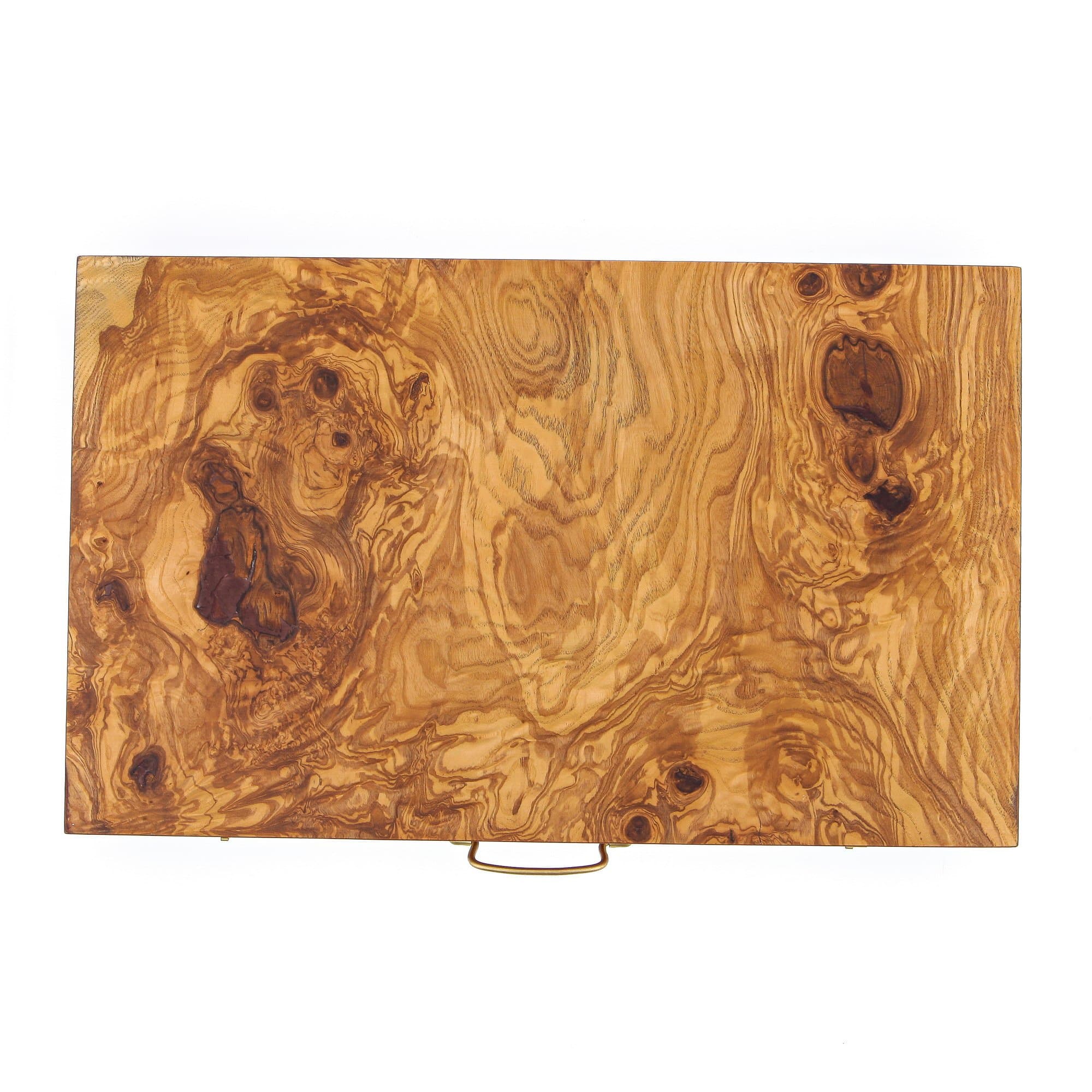 Handmade Olive Wood Backgammon Board Game Set, with Slots, Large Size 48x30x7cm - 18.9''x11.8 x2.8''