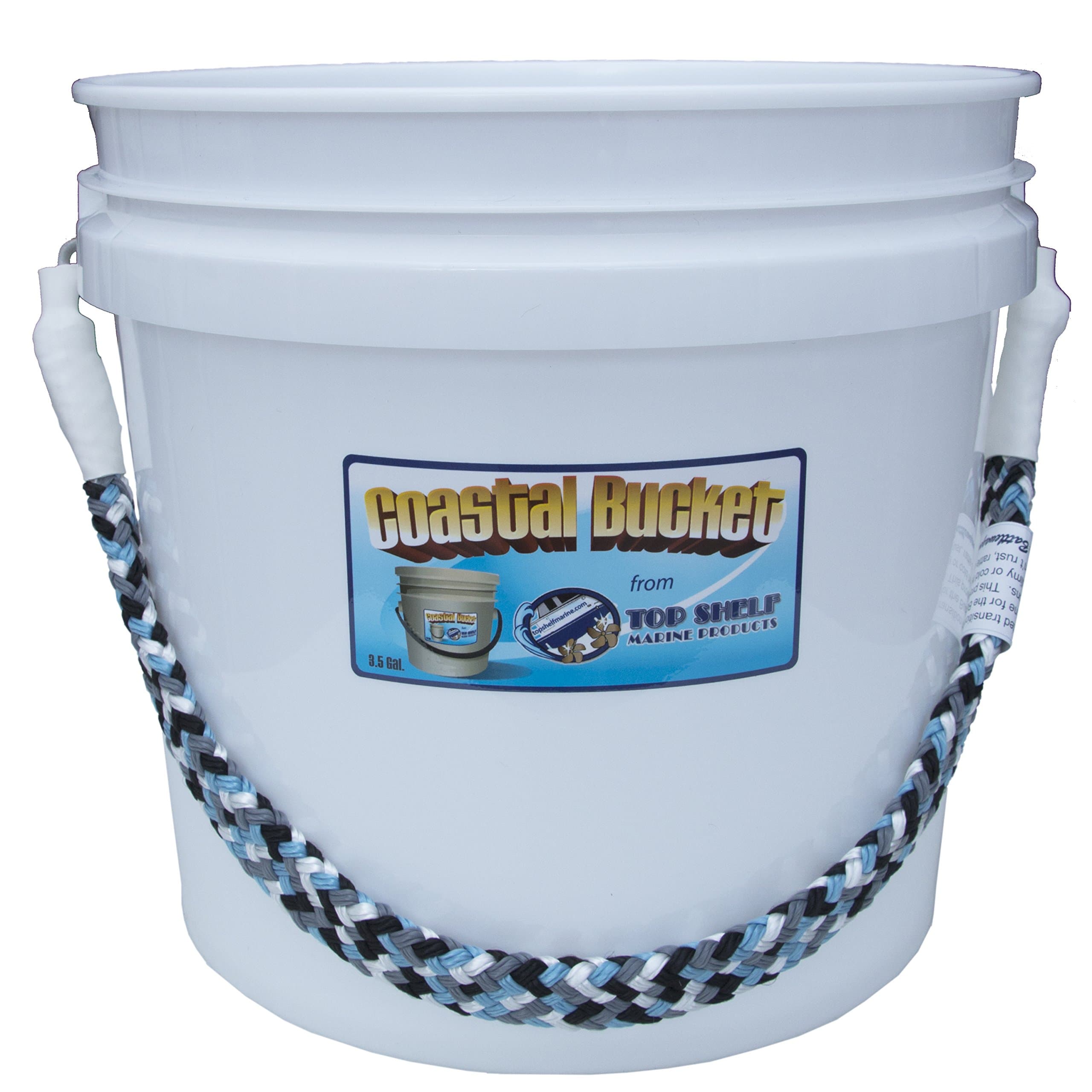 Battlewagon Coastal Bucket White with Blue Handle