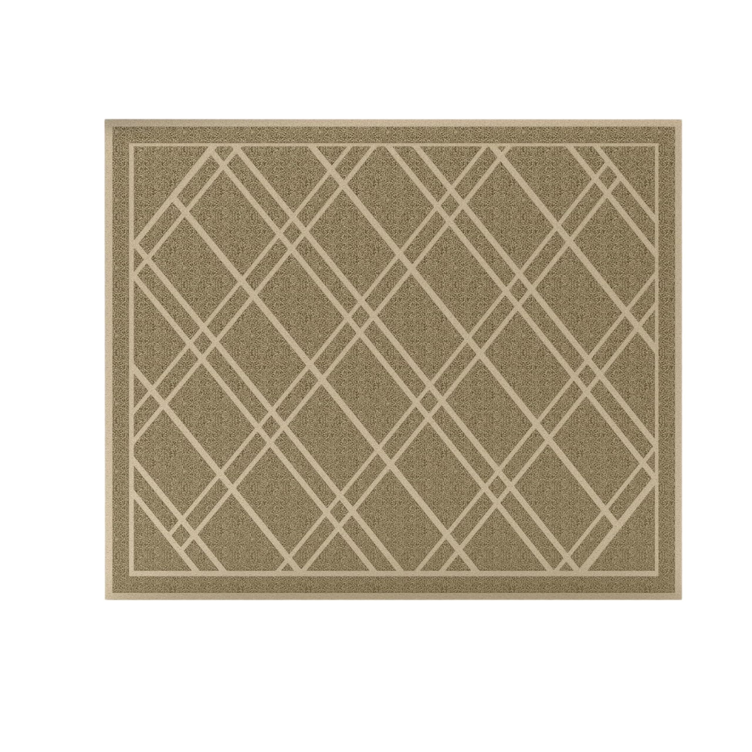 SlipToGrip Universal Door Mat, Plaid Design - Khaki, 42 x 35 - Anti Slip, Durable and Washable, Outdoor and Indoor Floor Welcome Mat - Front Door, Dust Absorbent