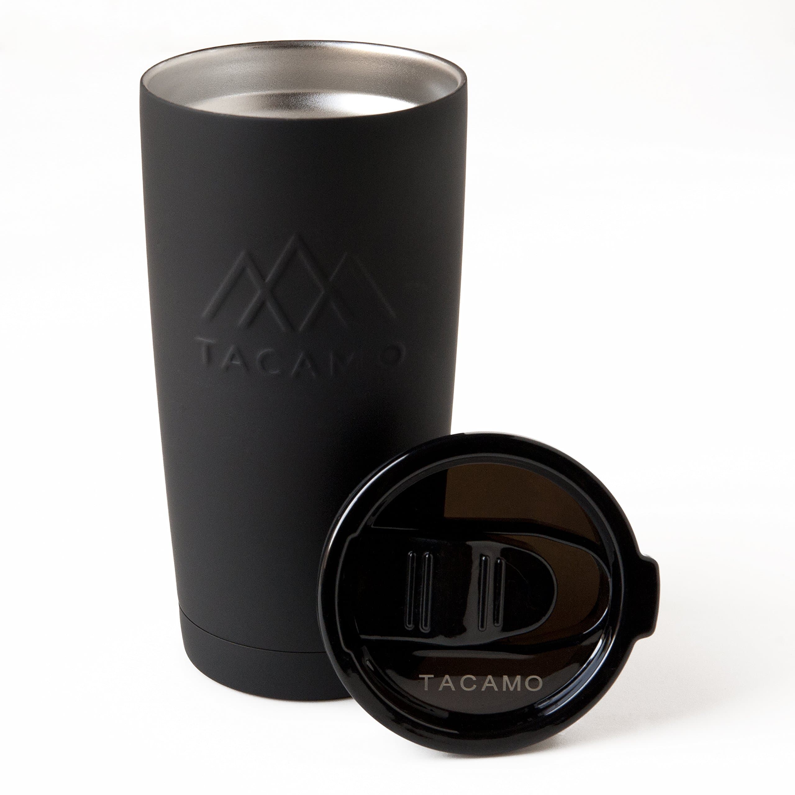 Tacamo 20 Oz Stainless Steel Vacuum Insulated Tumbler with Leak-Proof/Shatter-Proof, BPA-Free Tritan Lid | SureGrip Coating, Tactical Black