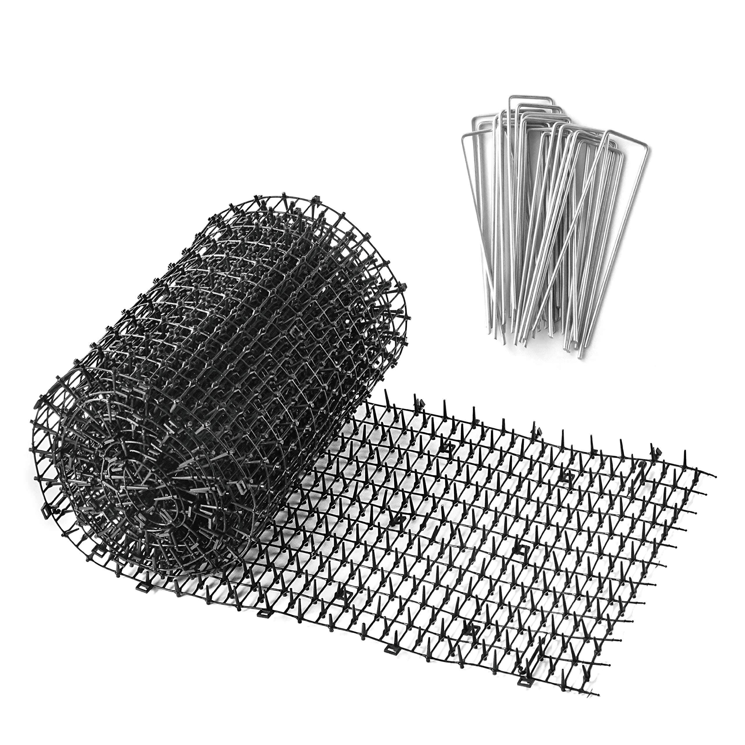 Dorgerove 4m Prickle Strip Dig Stopper, Scat Mat with 20 Metal Pegs (Humane Pet Digging Deterrent)