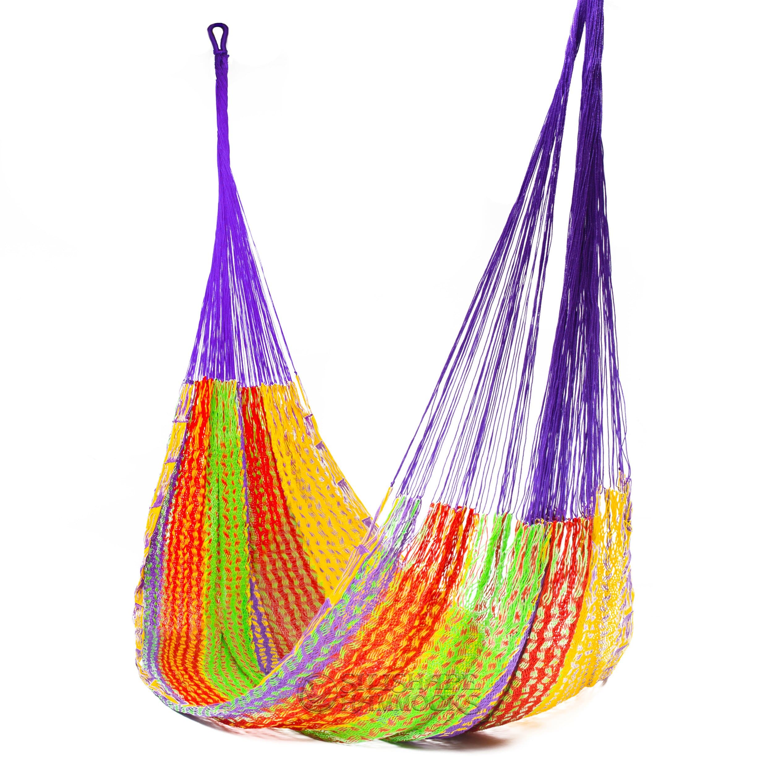 Handmade Cotton Hammock by Mayan Artisans - A Fair Trade Item - Mold To You Body - Soft And Most Comfortable - Mexican Family Size Multicolor 770 lbs Max by SilishapeHammocks