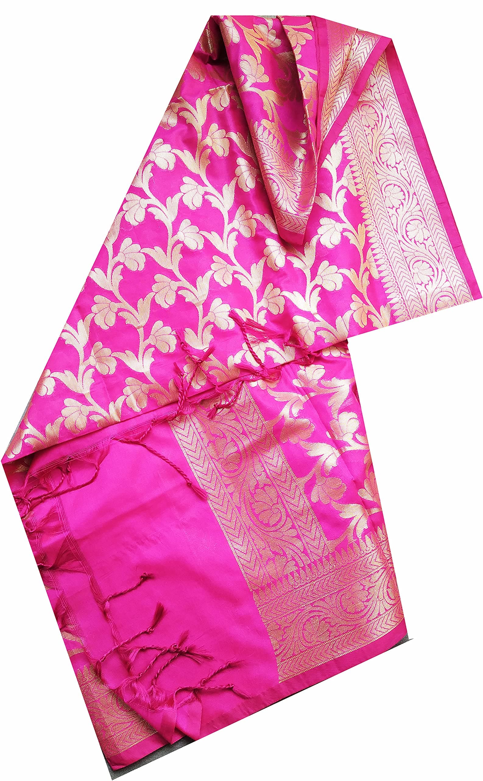 Jaipuri kala dupatta for women pure zari silk bridal and party wear matching scraf stoles -size-2.5 mtr