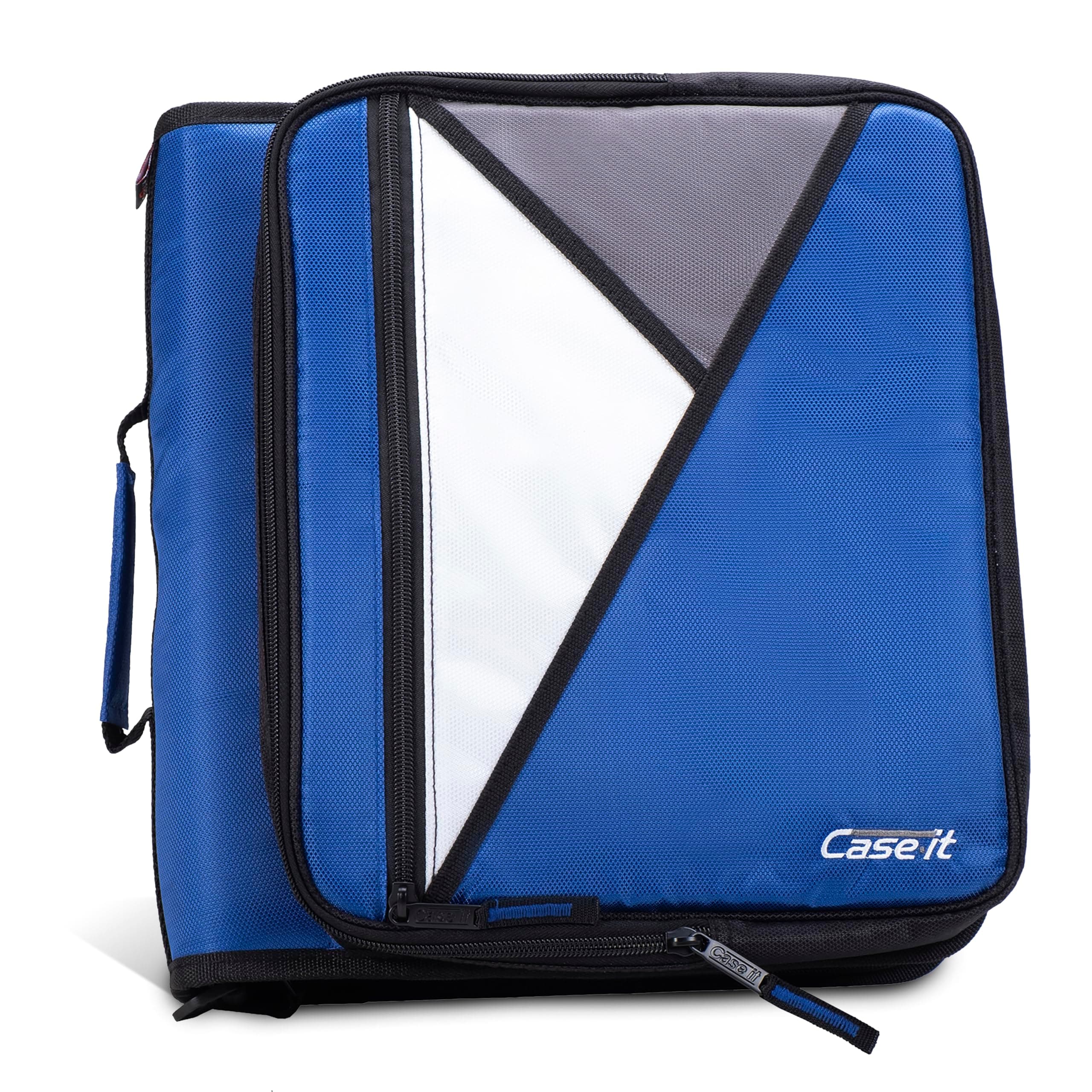 Case-it The Universal Zipper Binder - 2 Inch O-Rings Padded Pocket That Holds up to 13 Laptop/Tablet Multiple Pockets 400 Page Capacity Comes with Shoulder Strap Midnight Blue LT-007