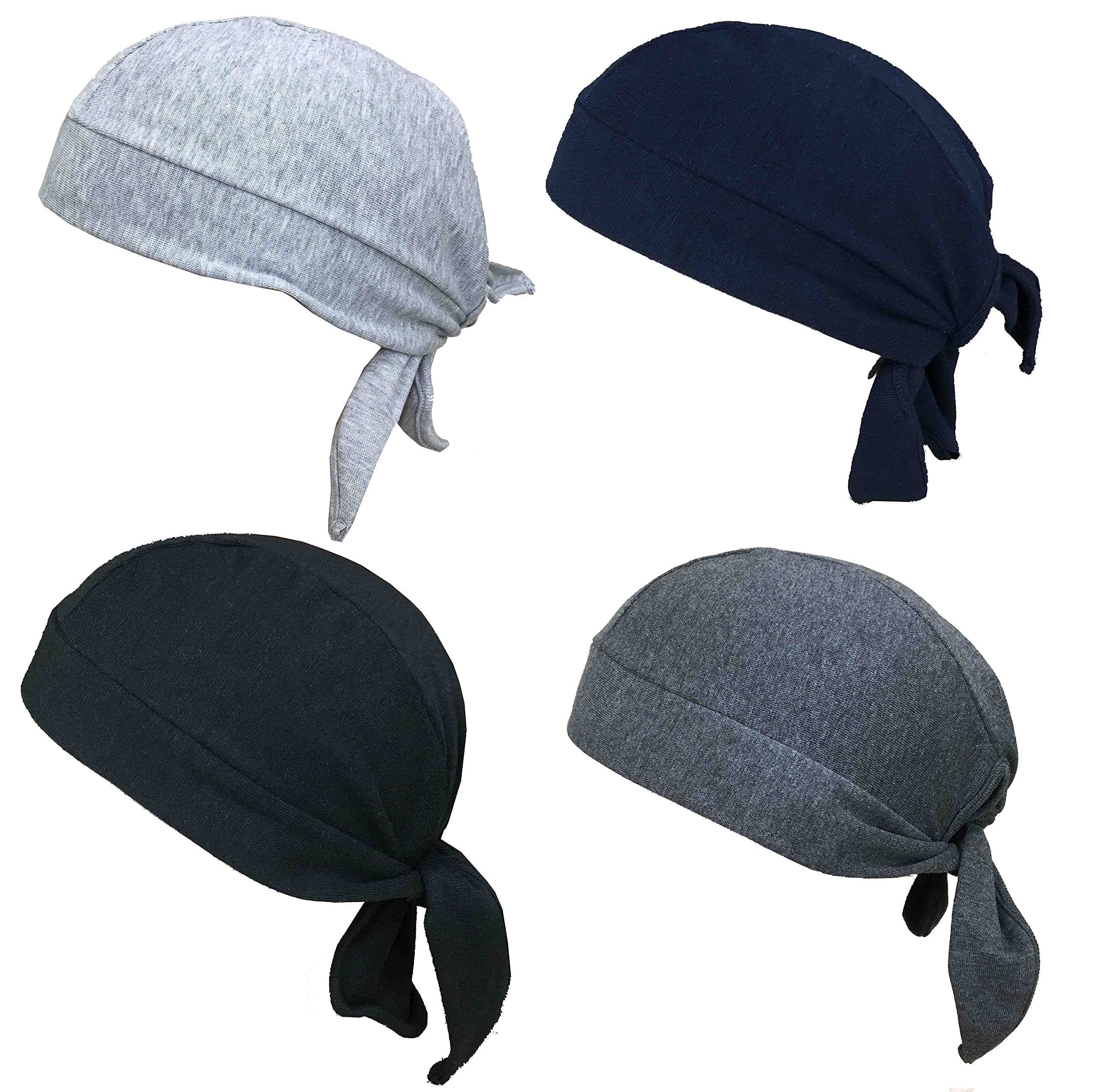Unisex Cotton Patka Skull Cap Bandana/Fashionable Helmet Liner/Head Cap (Pack of 4)