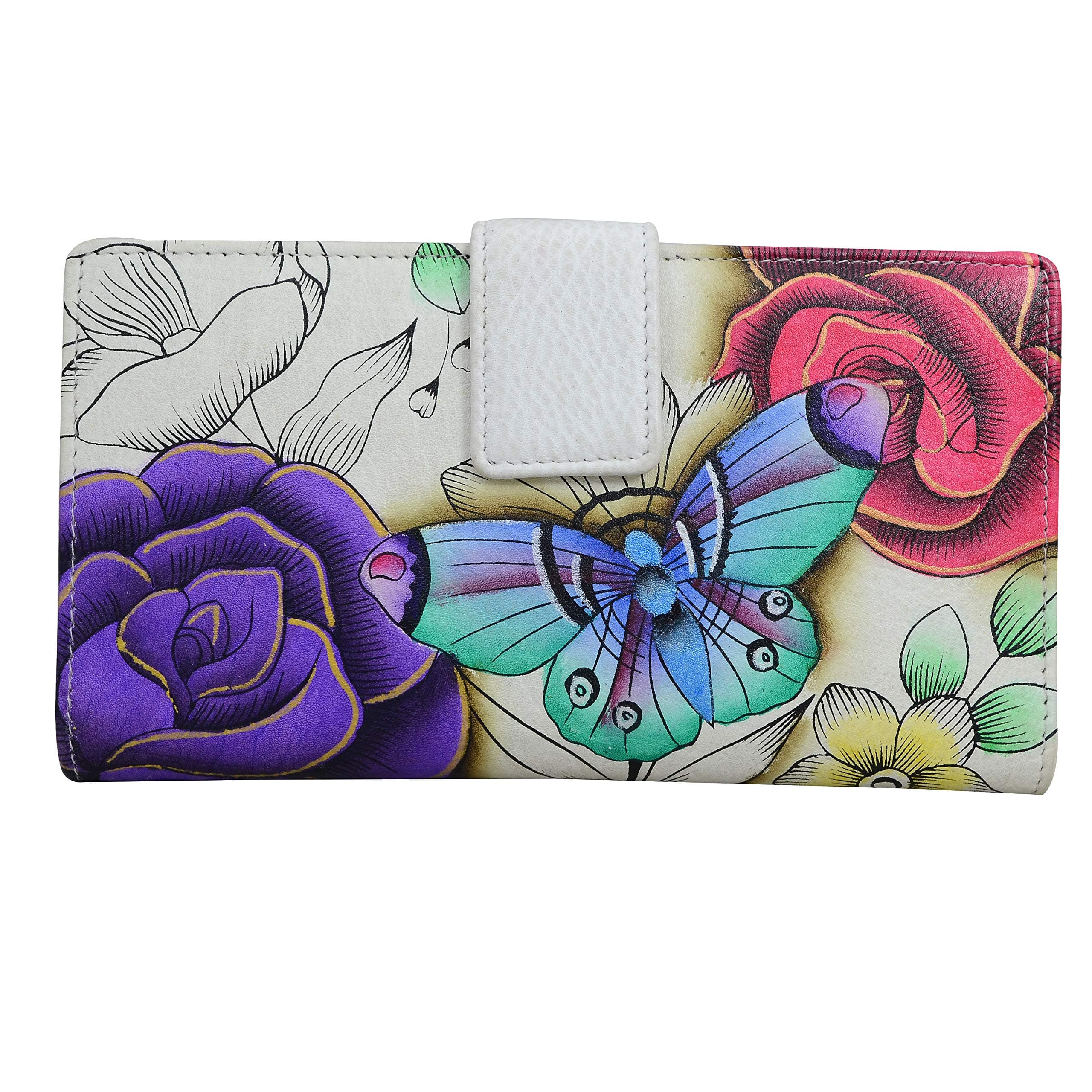 Women's Hand Painted Genuine Leather Two Fold Organizer Wallet