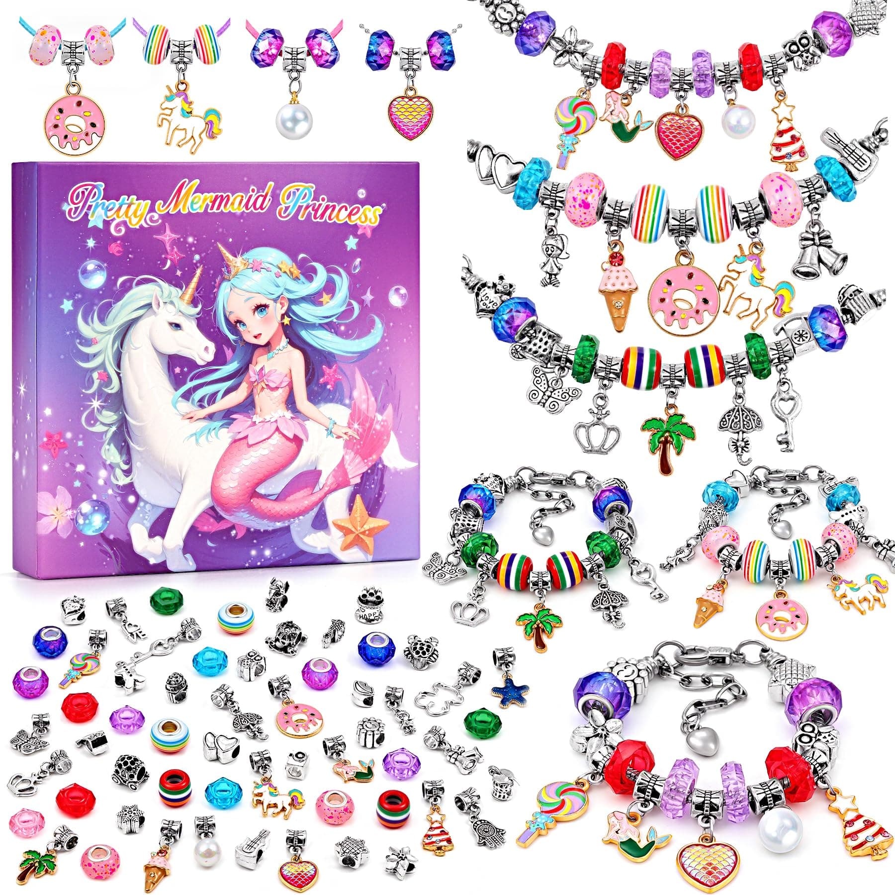 Tomylv Gifts for Girls 4-12 Year Old, Bracelet Making Kit, Jewellery Making Kit, DIY Arts and Crafts for Kids Age 4 5 6 7 8 9 10 11 12, Christmas Gifts, Girls Birthday Presents, Girls&Children Toys