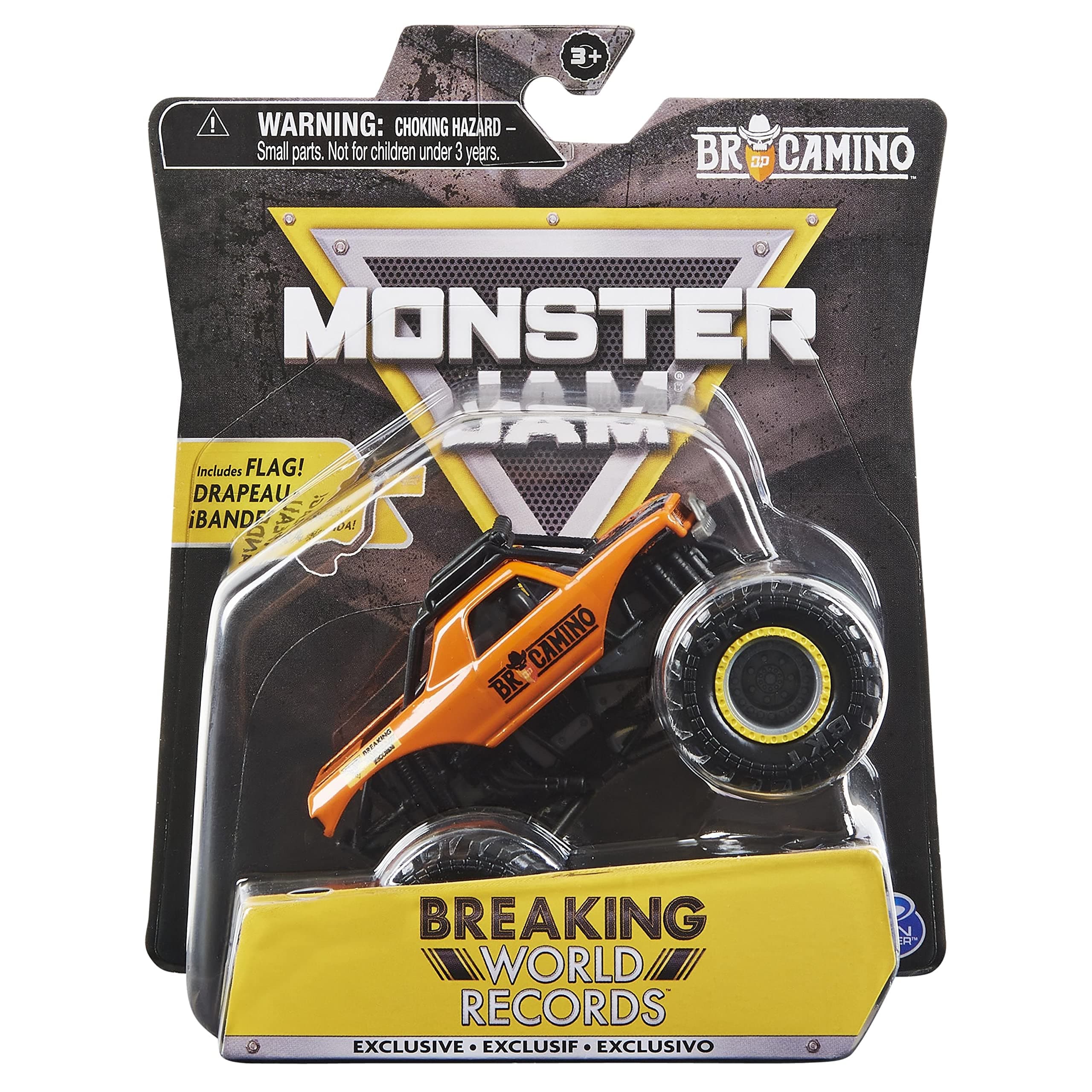 Monster Jam 2021 Target Exclusive Breaking World Records Series 1:64 Scale Diecast Monster Truck with Flag: Brocamino