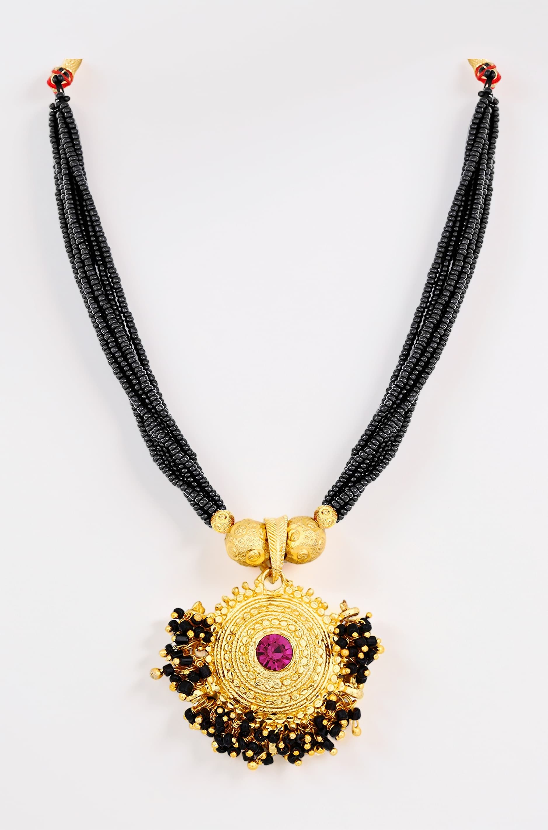 - Traditional South indian Temple 1 Gram Gold 18KT Maharashtrian tanmani Wedding Copper Brass Moti Pearl Beads marathi Tushi Mangal sutra Tanmaniya Mani Mala Thushi Mangalsutra Necklace Pendant Locket Choker Sets Jewellery Set for Women Girls Ladies -THUSHI-116