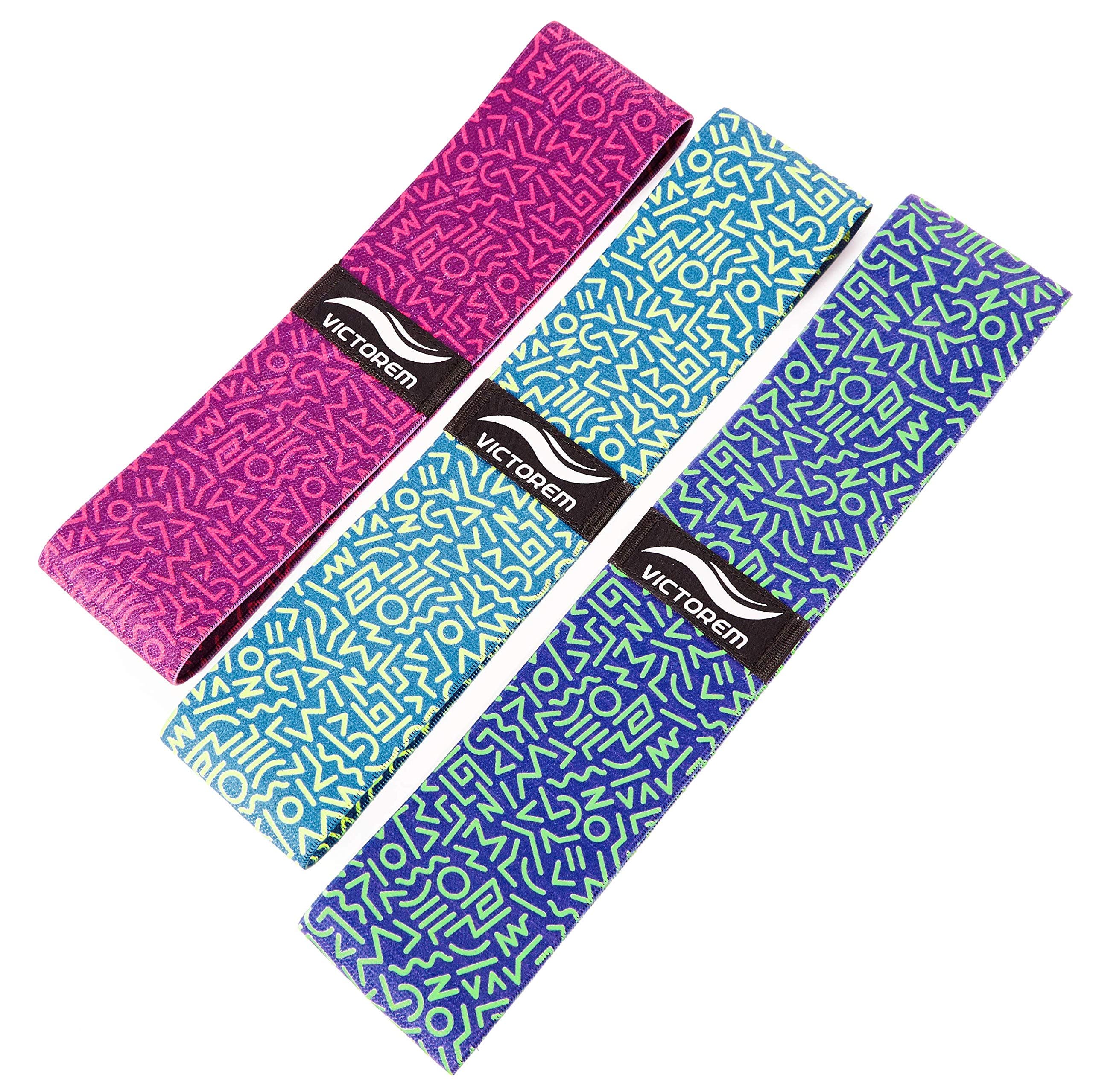 Victorem Cloth Resistance Bands - Fabric Hip Booty Bands for Glutes and Legs Exercise - with Digital Workout Guide