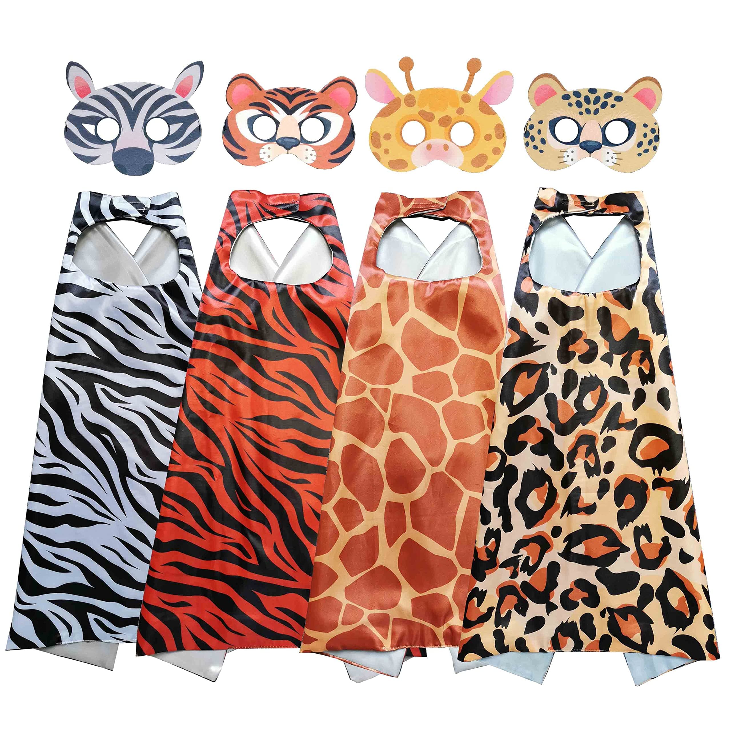 uoyoiAnimal Mask and Capes for Costumes Birthday Party Gifts for Jungle Safari Theme Party Supplies,Wild One Birthday Decorations Zoo Party Favor,Kids Dress Up Set