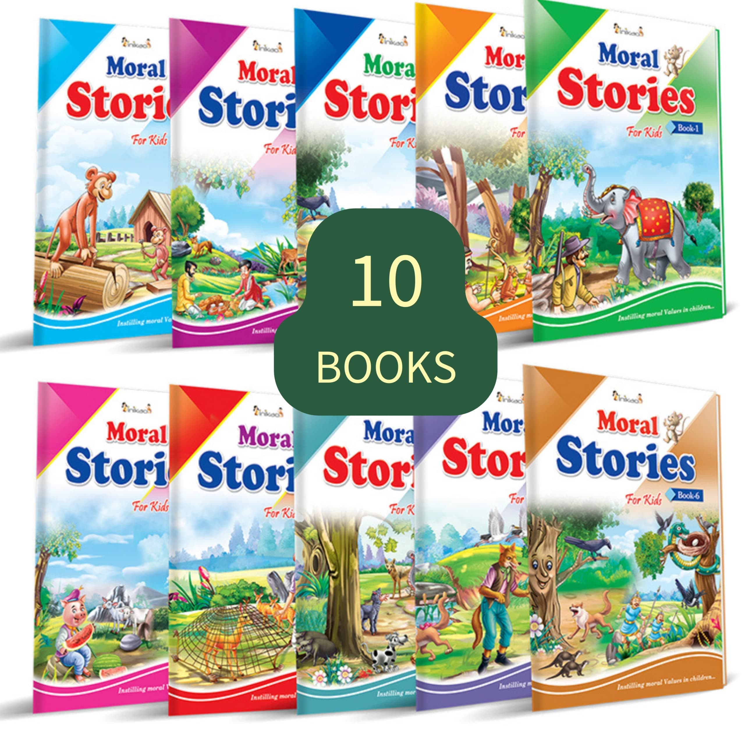 InIkao Story Books for kids in English | 101 Illustrated Moral Tales | Pack of 10 Bedtime Stories Book Collection for Children Age 4+ (Moral Story Collections)