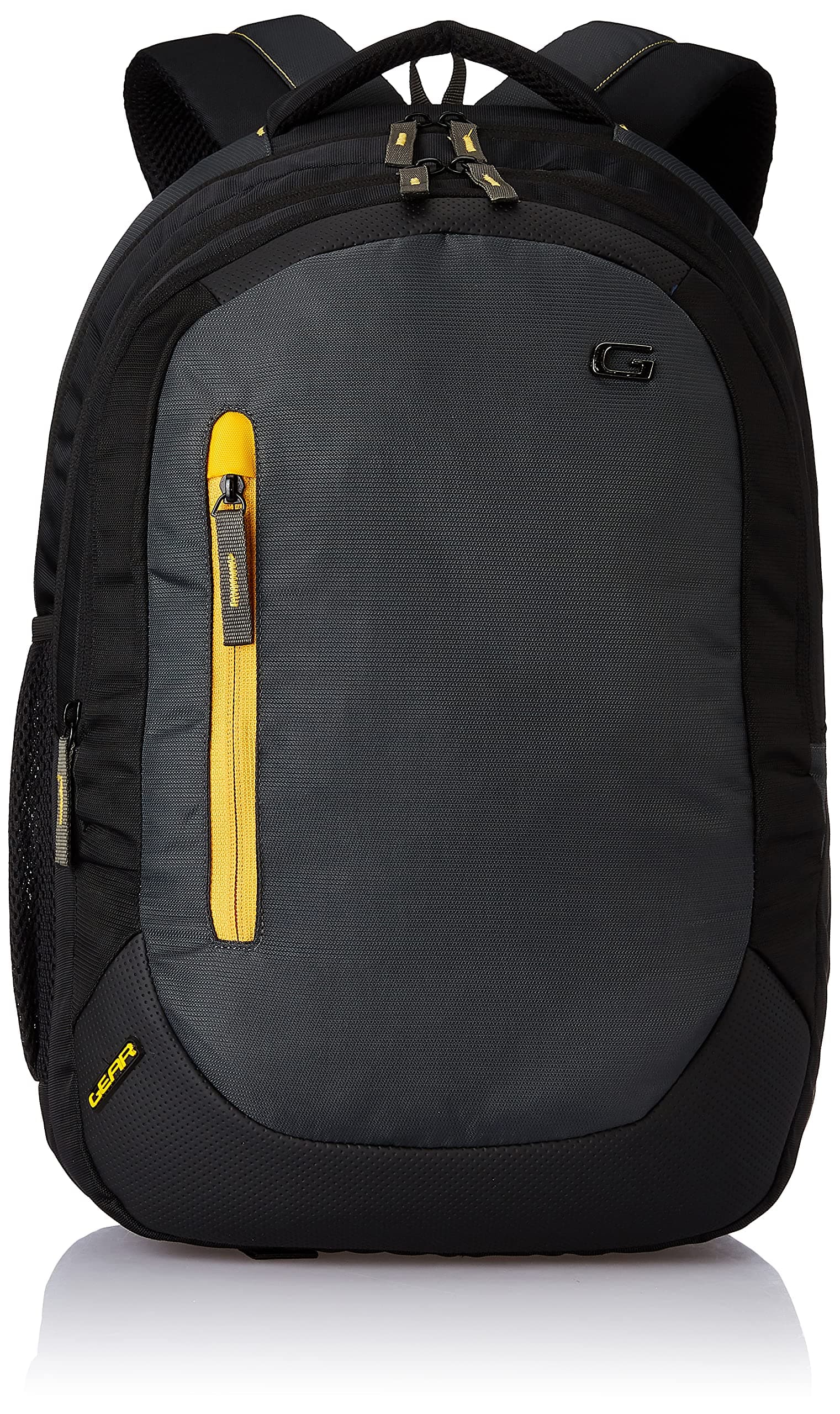 Gear ECO1 24L Medium Water Resistant Laptop Bag/Backpack/Office Bag for Men/Women (Grey-Black-Yellow)
