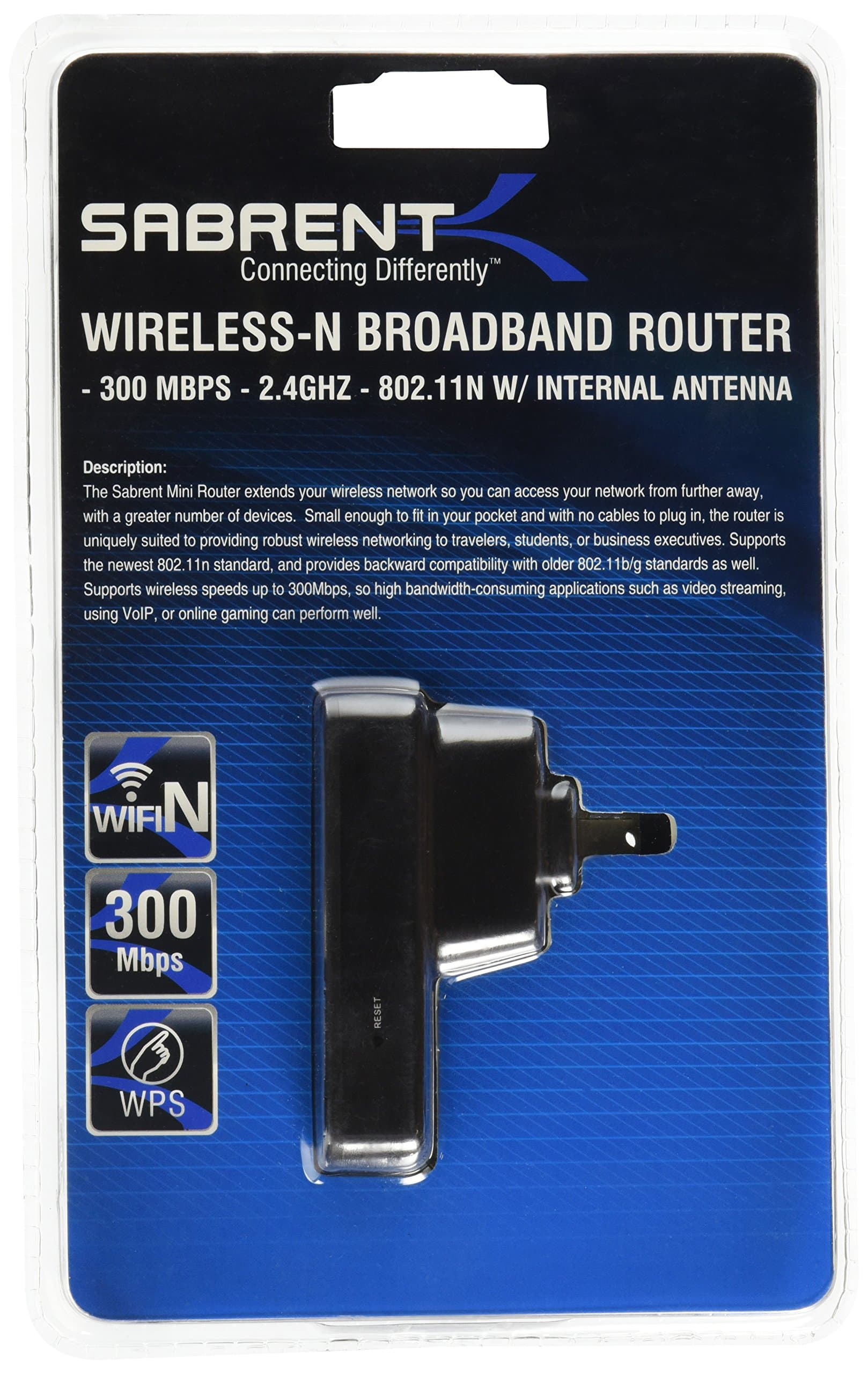 Sabrent Wi-Fi Range Extender 300mbps 2.4GHZ 801.11N Multifunction Mini Router / Repeater / Access Point / Client / Bridge - Wall Plug Version (WR-WN300)