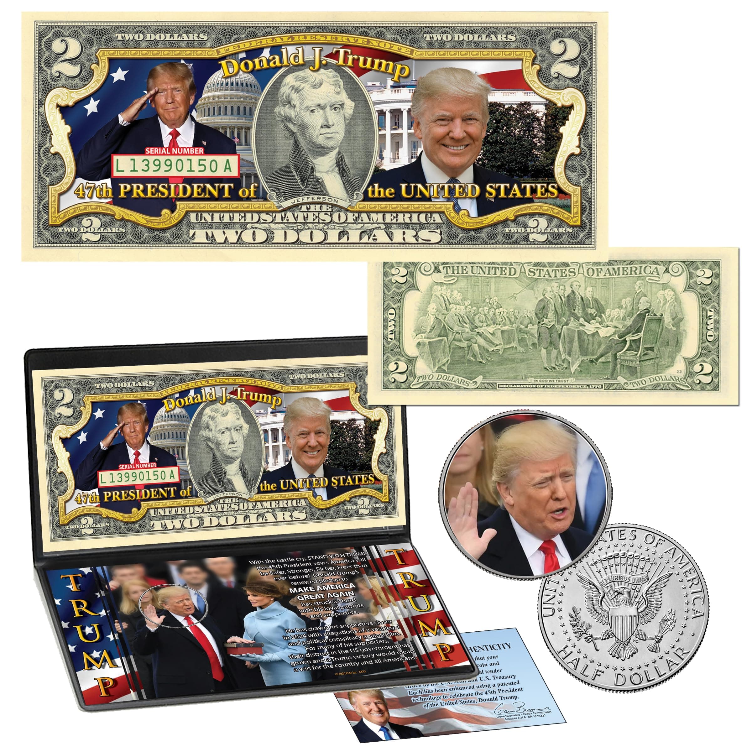 The President Donald Trump Official Colorized Coin & Currency Collection - 47th President