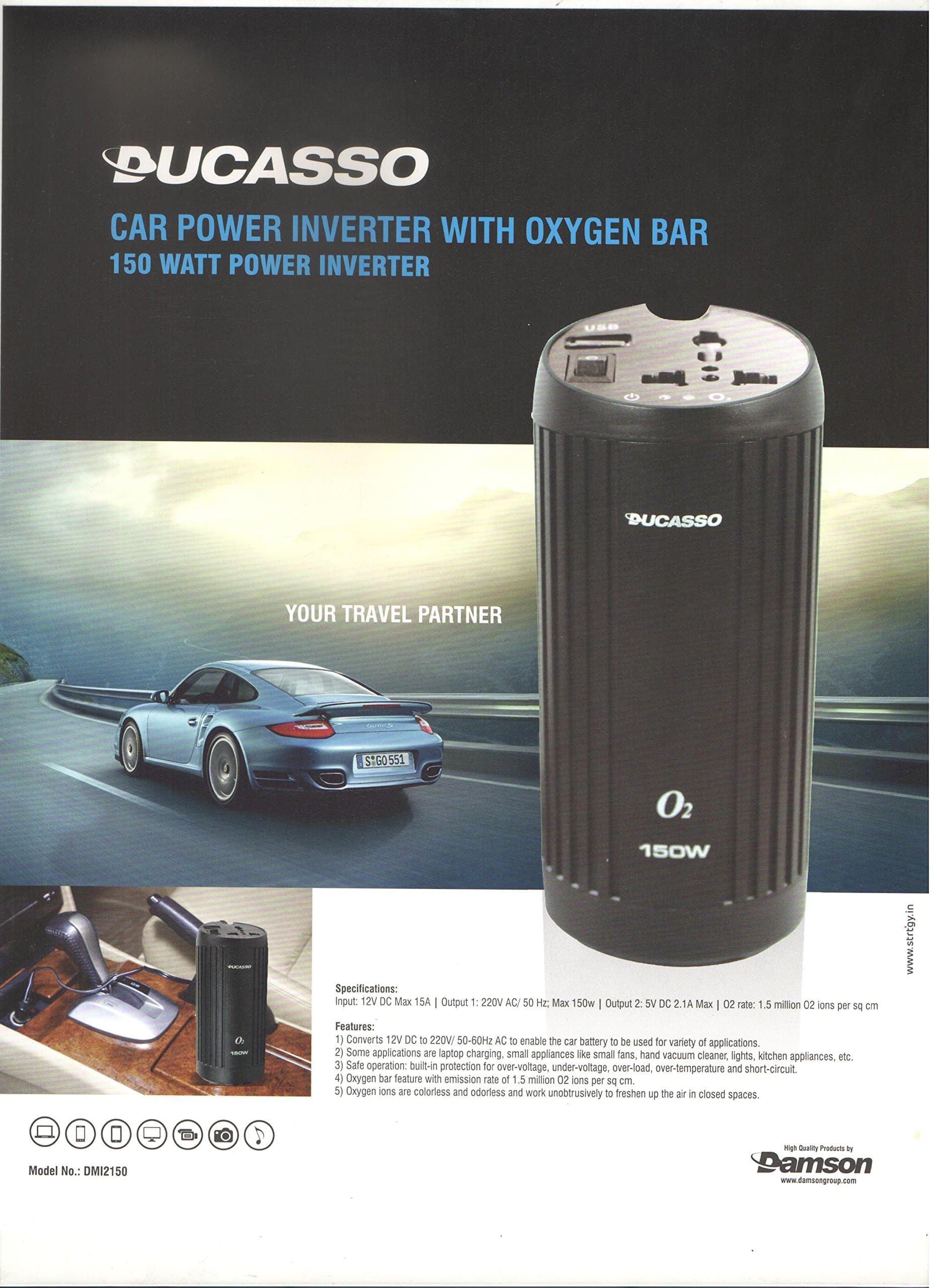 Can Shaped Car Inverter & USB+Car Charger for Mobile +Laptop