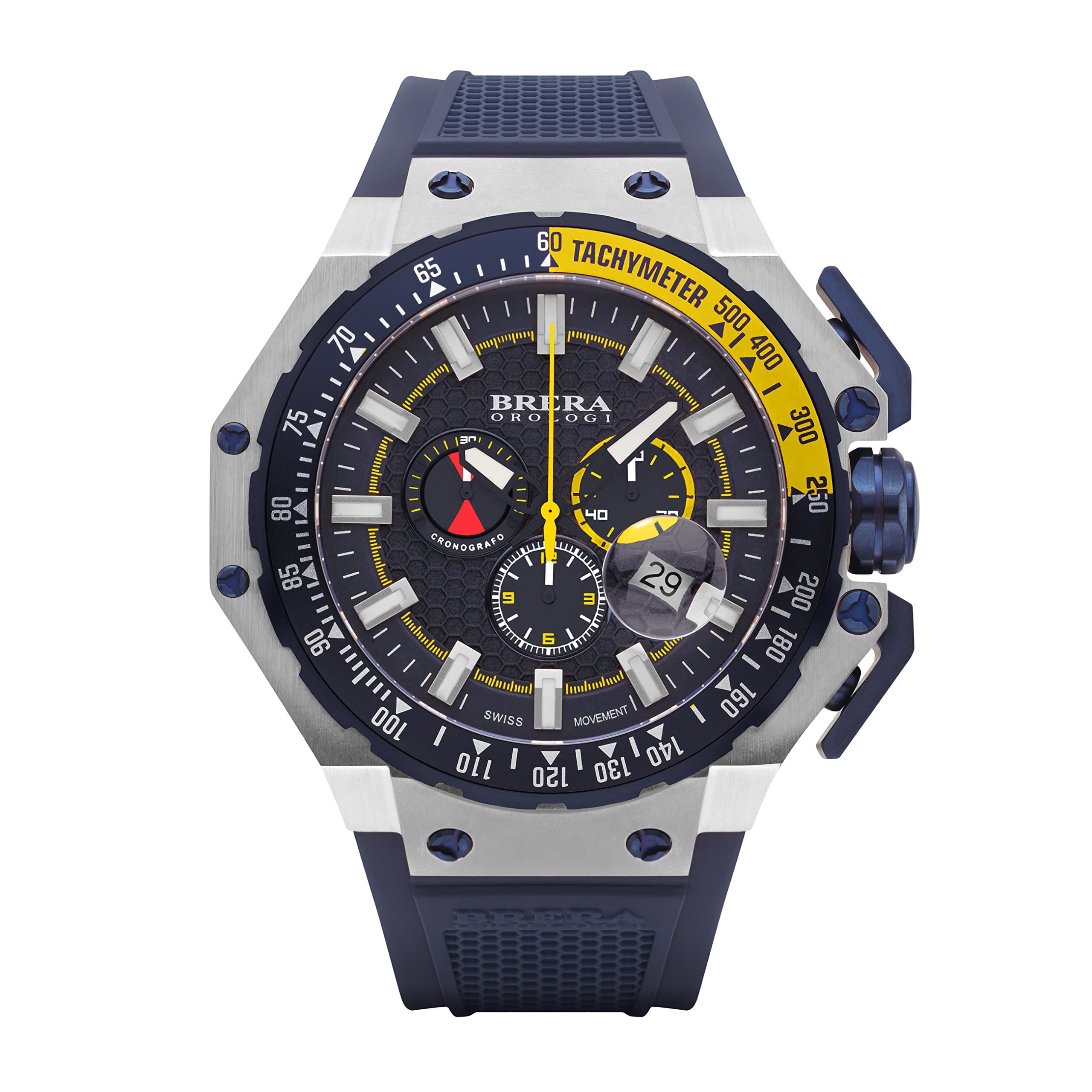 Men's Watch Analogue Quartz Steel Case Rubber Strap mod. Granturismo Brgtc5404