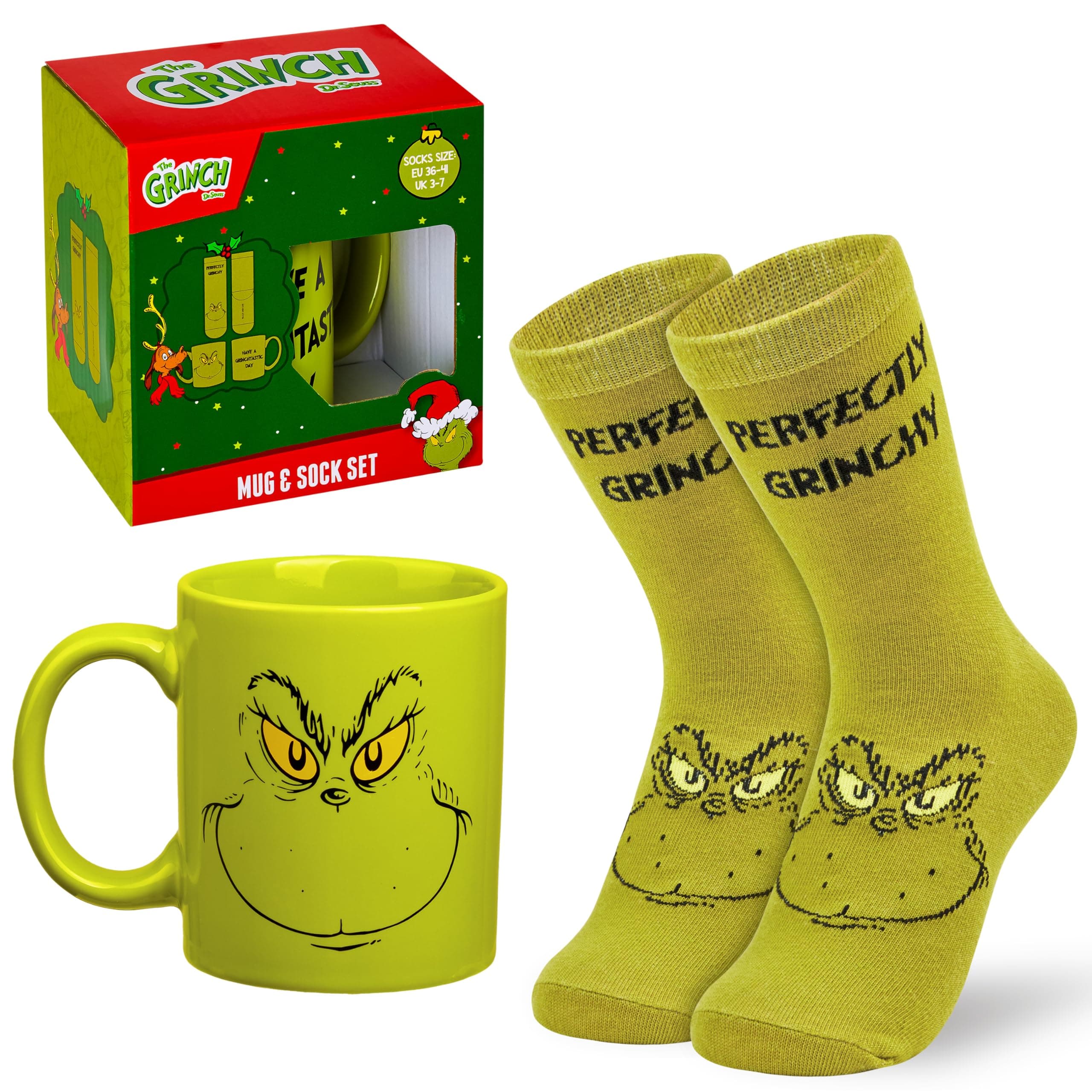 Mug and Calf Socks Gift Set for Women Teenagers Funny 340ml Ceramic Mug Soft Socks, Xmas Secret Santa Gifts for Her