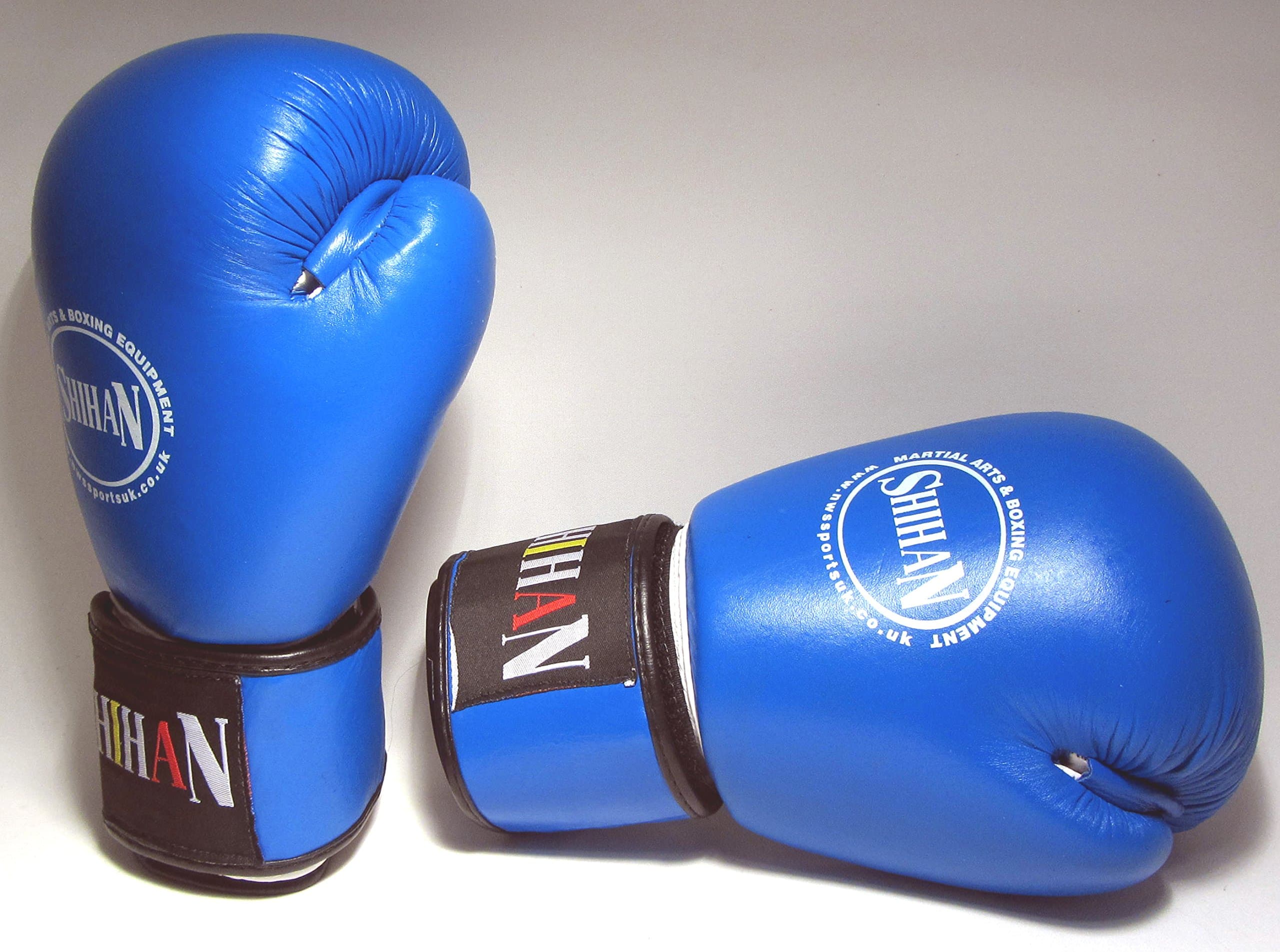 Boxing Gloves-Pro Genuine Leather 8oz - BLUE/WHITE