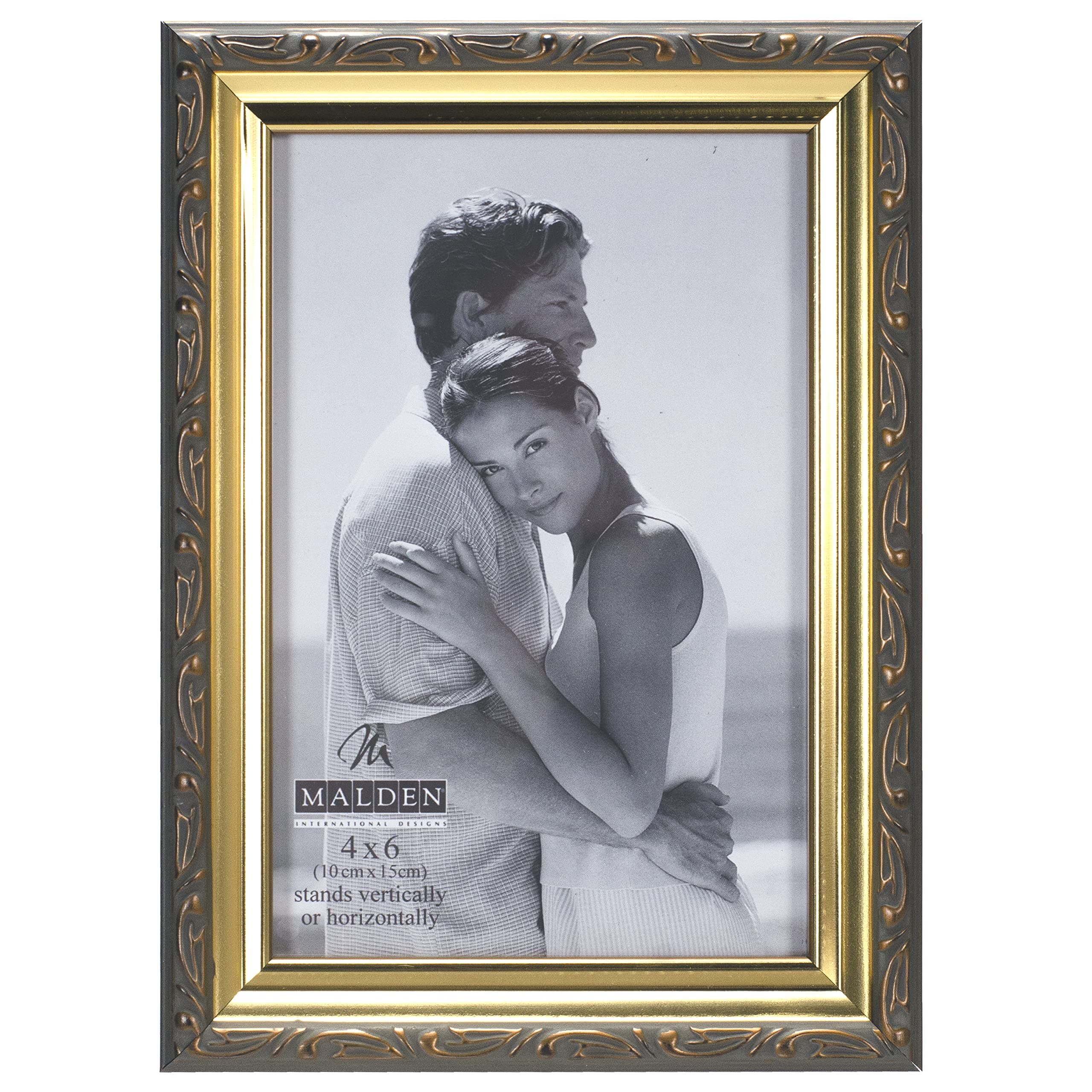 Malden International Designs Traditions Molding Wooden Picture Frame, 4x6, Gold