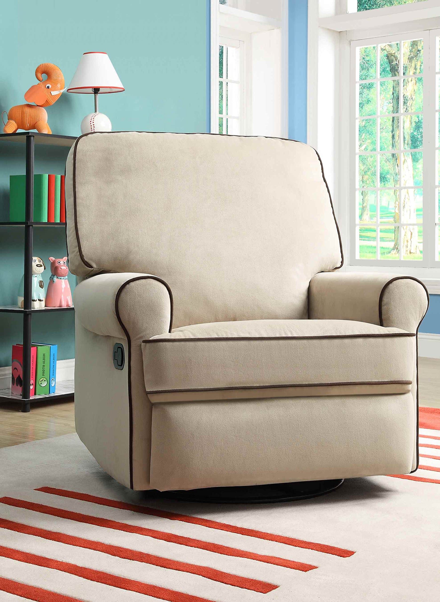 Pulaski Birch Hill Swivel Glider Recliner, Coffee with Doe Piping
