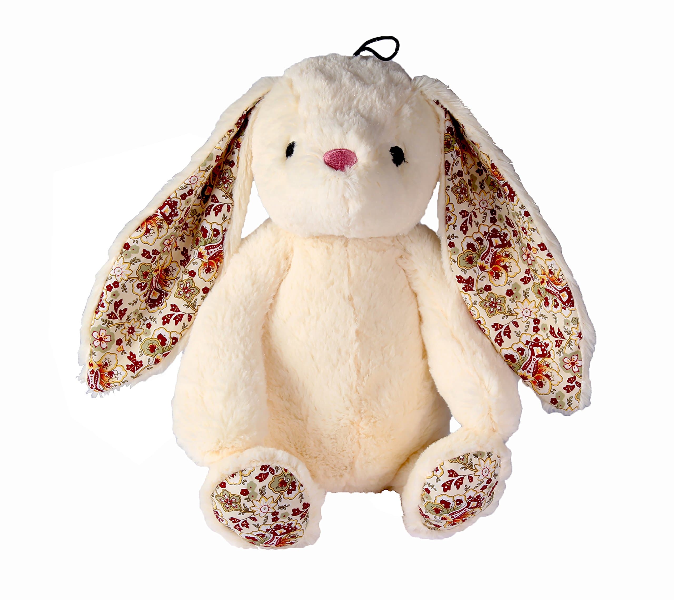 Petlou Durable Plush Rabbit Dog and Cat Toys with Multi-Squeaks and Crinkle Paper.15-Inch Beige Colour