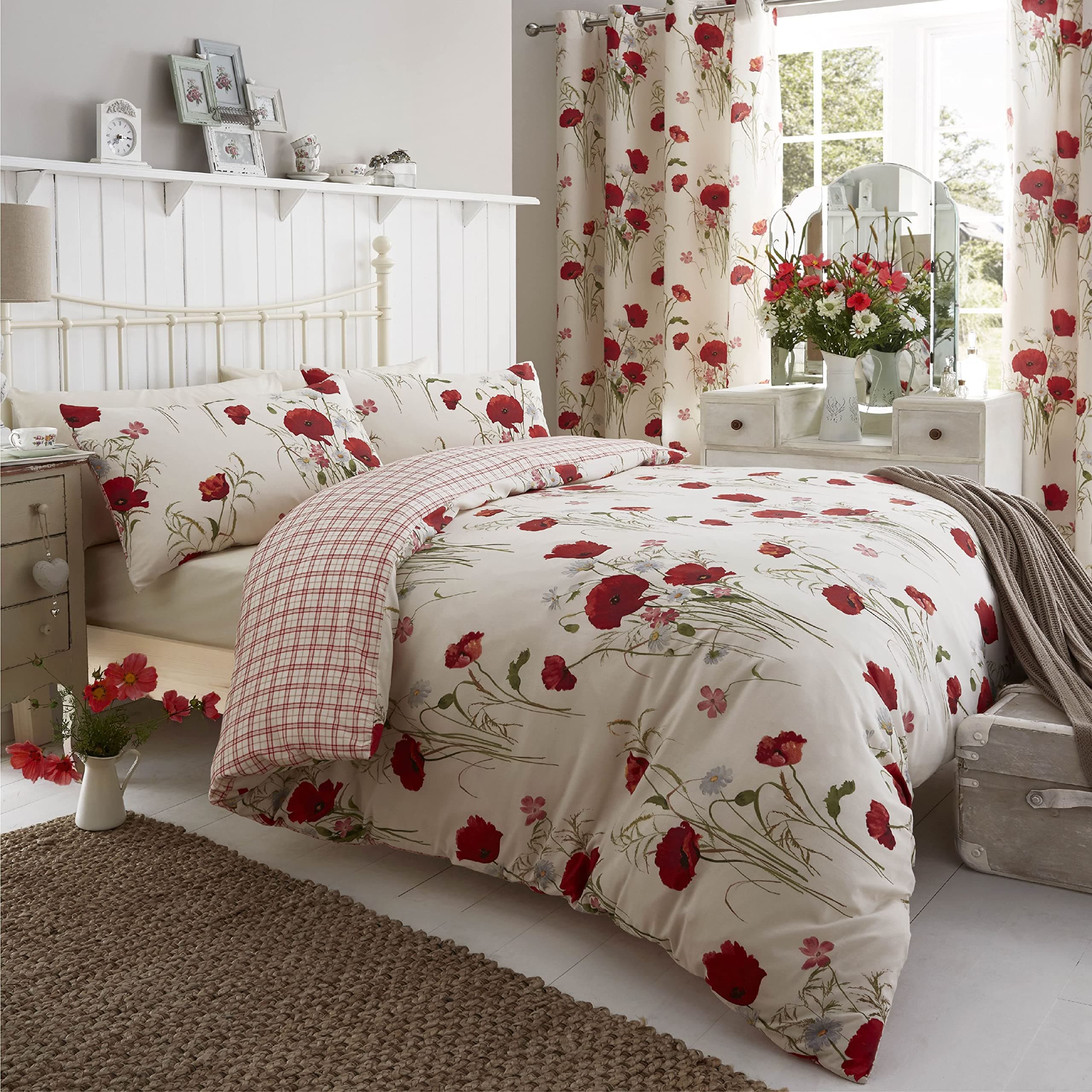 Catherine Lansfield Wild Poppies Easy Care Single Duvet Set Multi